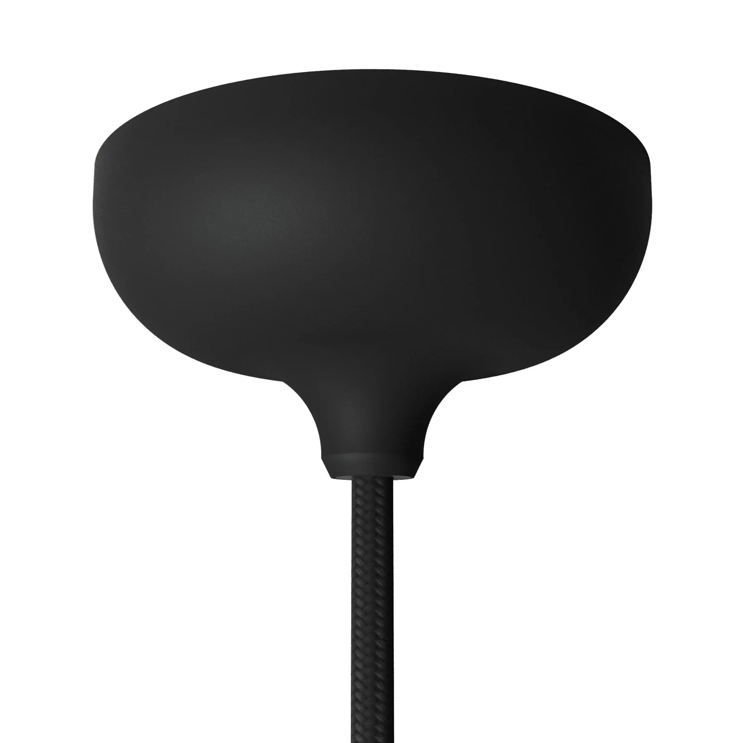 Silicone ceiling rose kit with central hole and provision for side hole - Black
