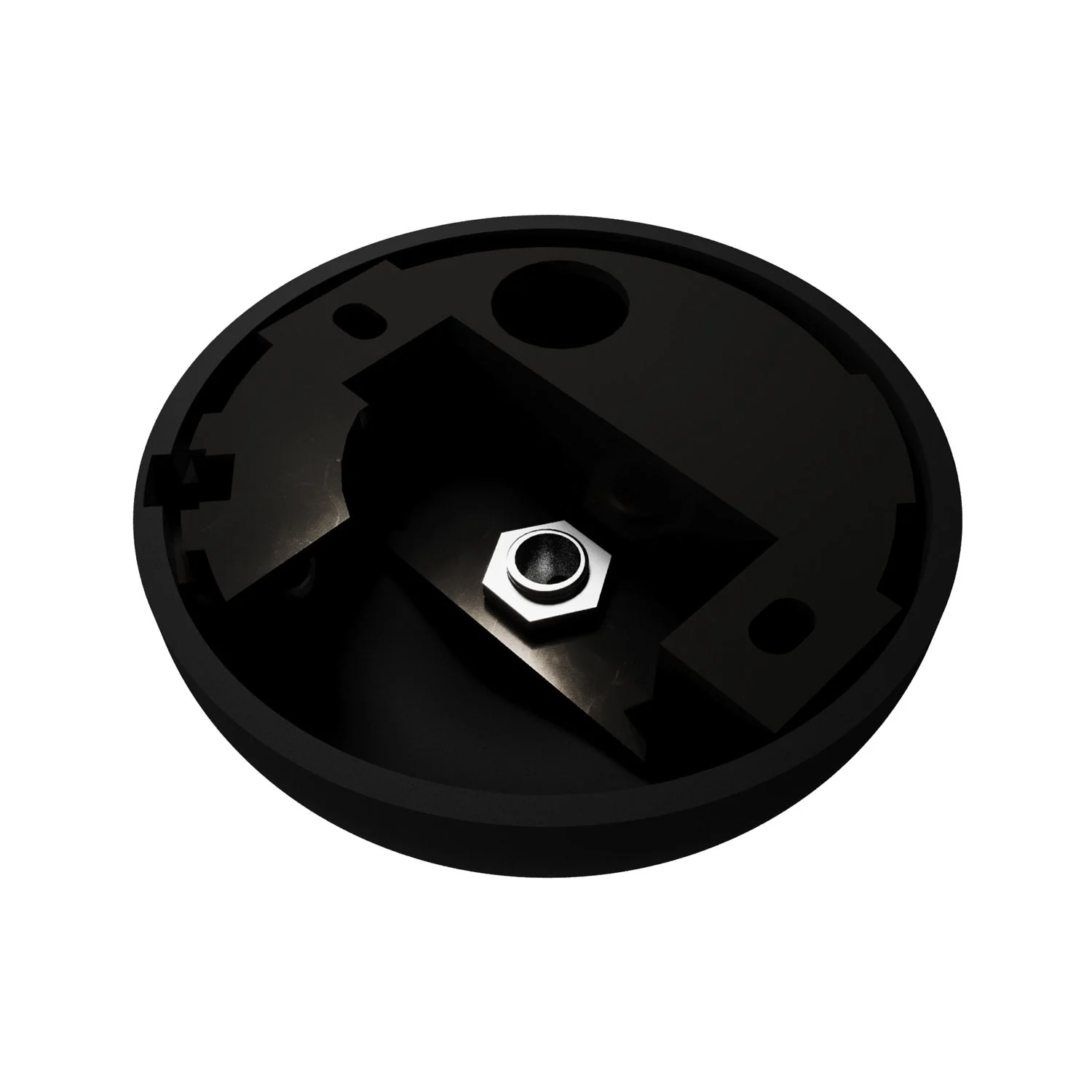 Silicone ceiling rose kit with central hole and provision for side hole - Black - Image 3