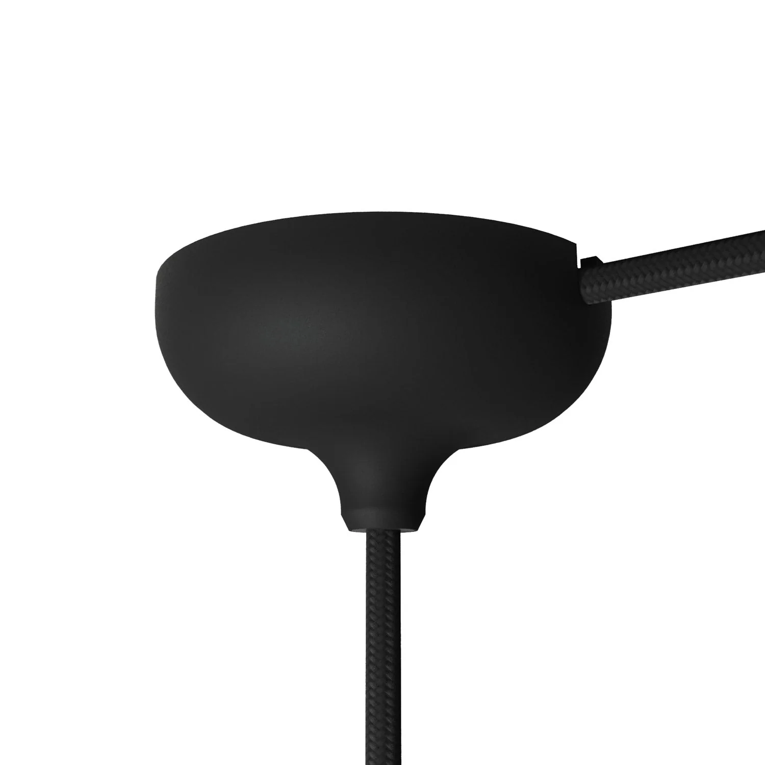 Silicone ceiling rose kit with central hole and provision for side hole - Black - Image 4