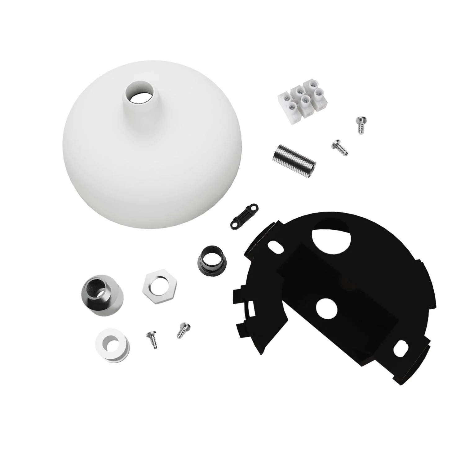 Silicone ceiling rose kit with central hole and option for side hole - White - Image 2