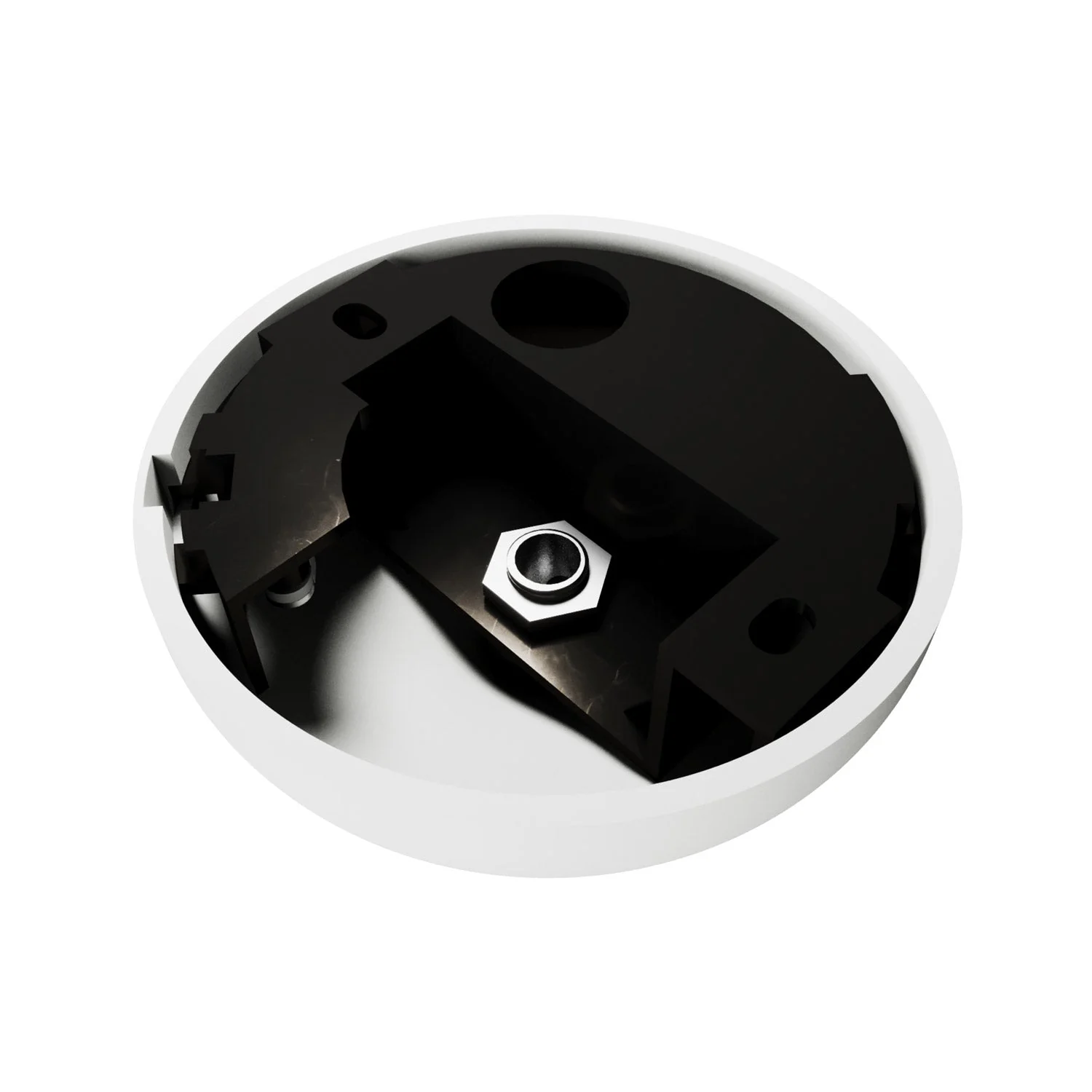 Silicone ceiling rose kit with central hole and option for side hole - White - Image 3
