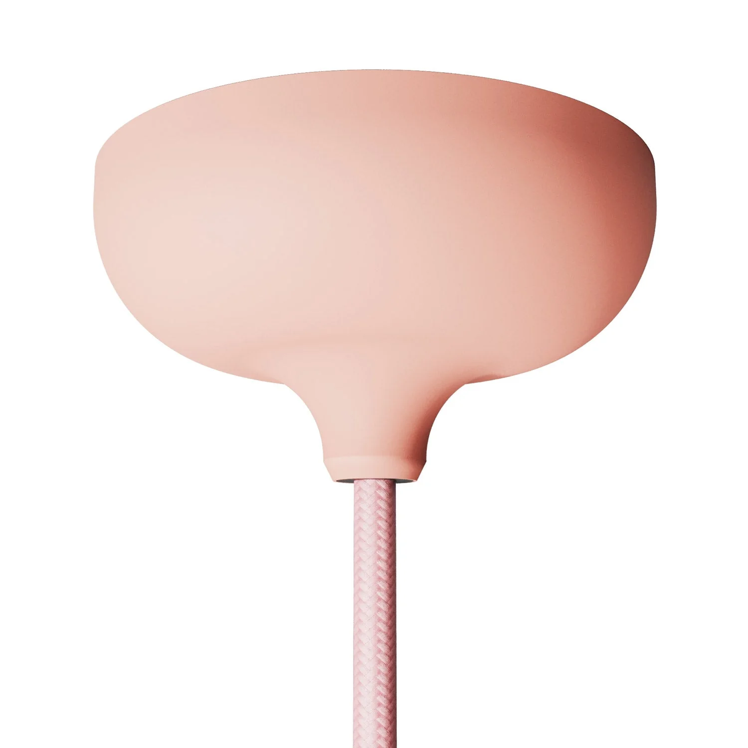Silicone ceiling rose kit with central hole and provision for side hole - Salmon