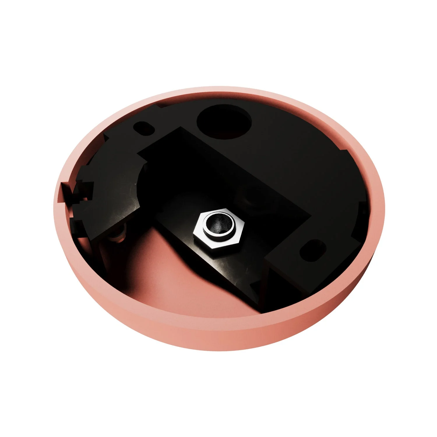 Silicone ceiling rose kit with central hole and provision for side hole - Salmon - Image 3