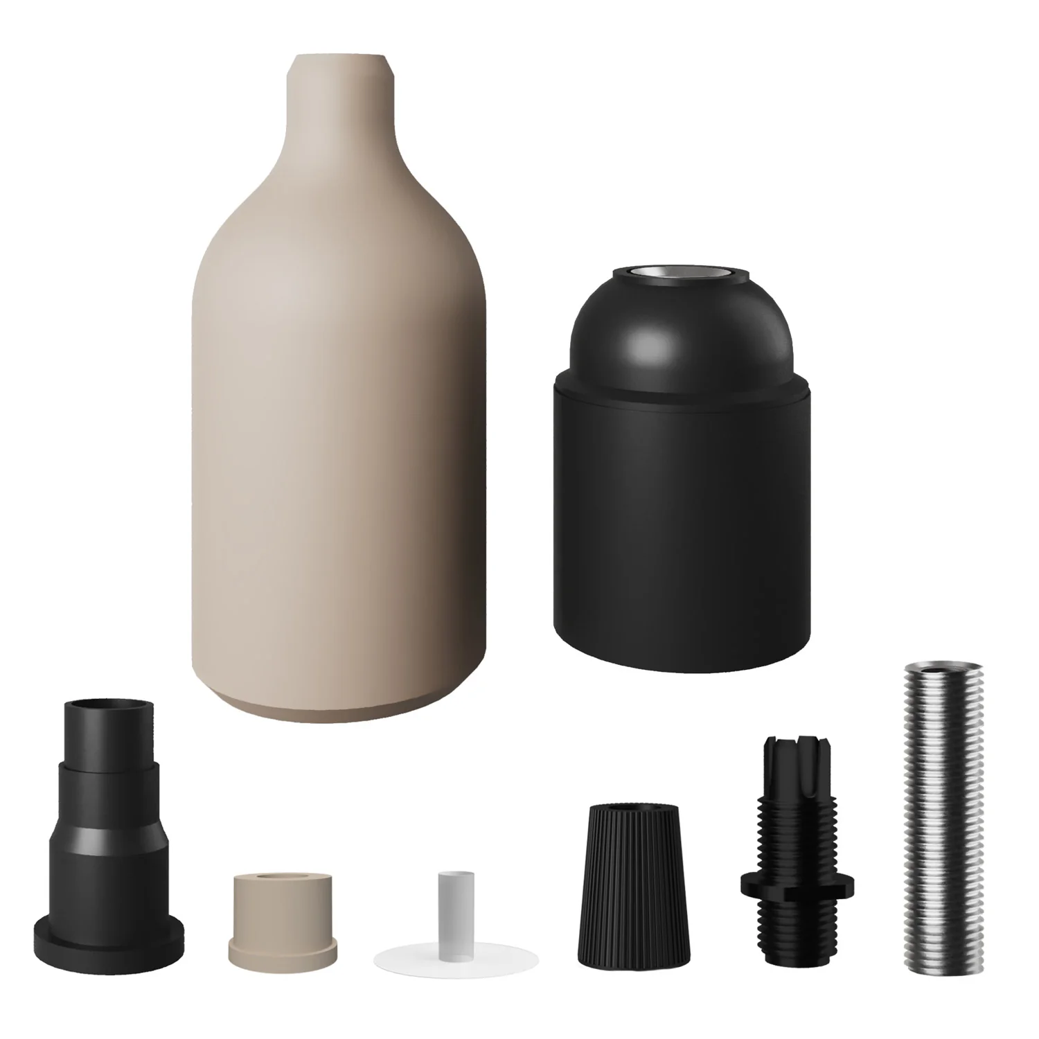 Silicone E26 socket kit with hidden cable clamp - Desert Brown - Image 2