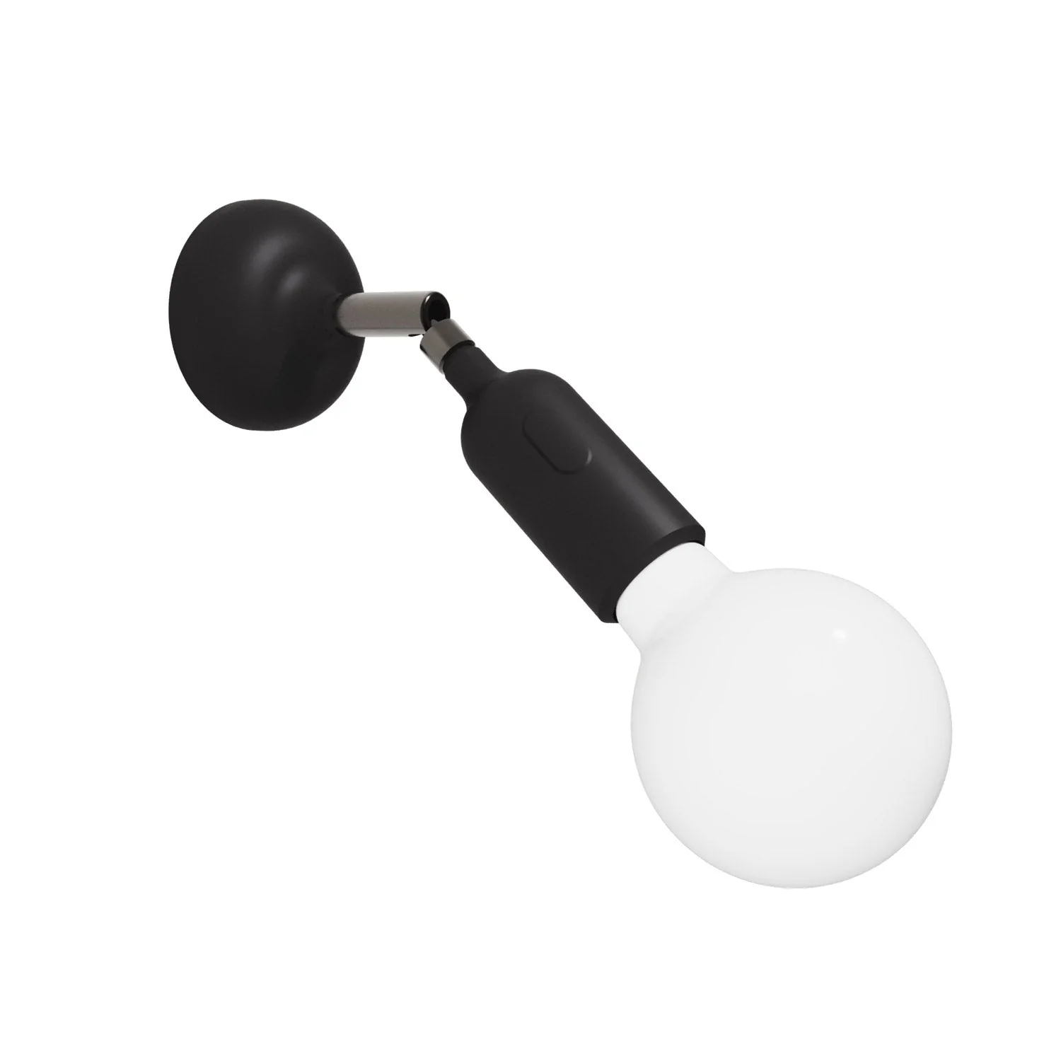 Fermaluce lamp in silicone with joint and built-in switch - Black