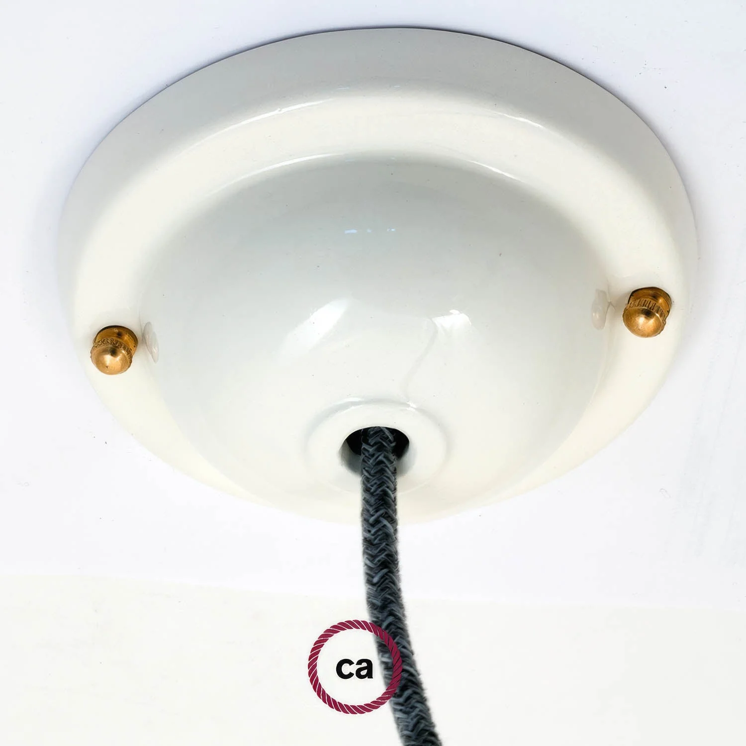 Simple ceramic ceiling rose kit - White