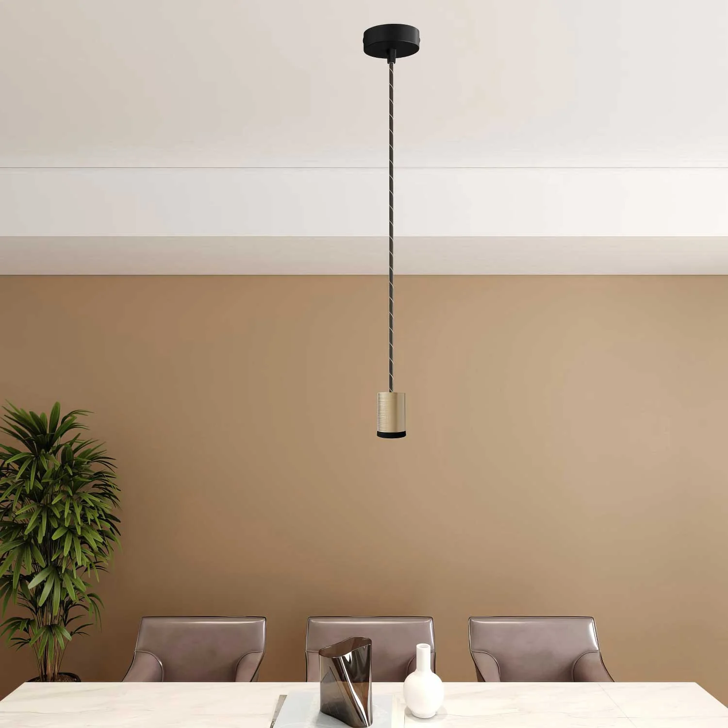 Single pendant spotlight lamp Mini Spotlight GU1d0 - Satin bronze - Image 2