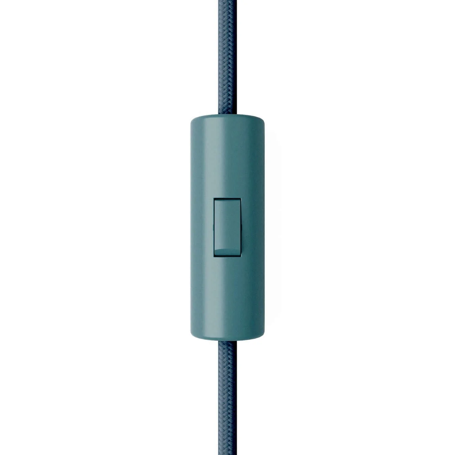 Single-pole cylindrical rocker switch with earth terminal - Petrol blue