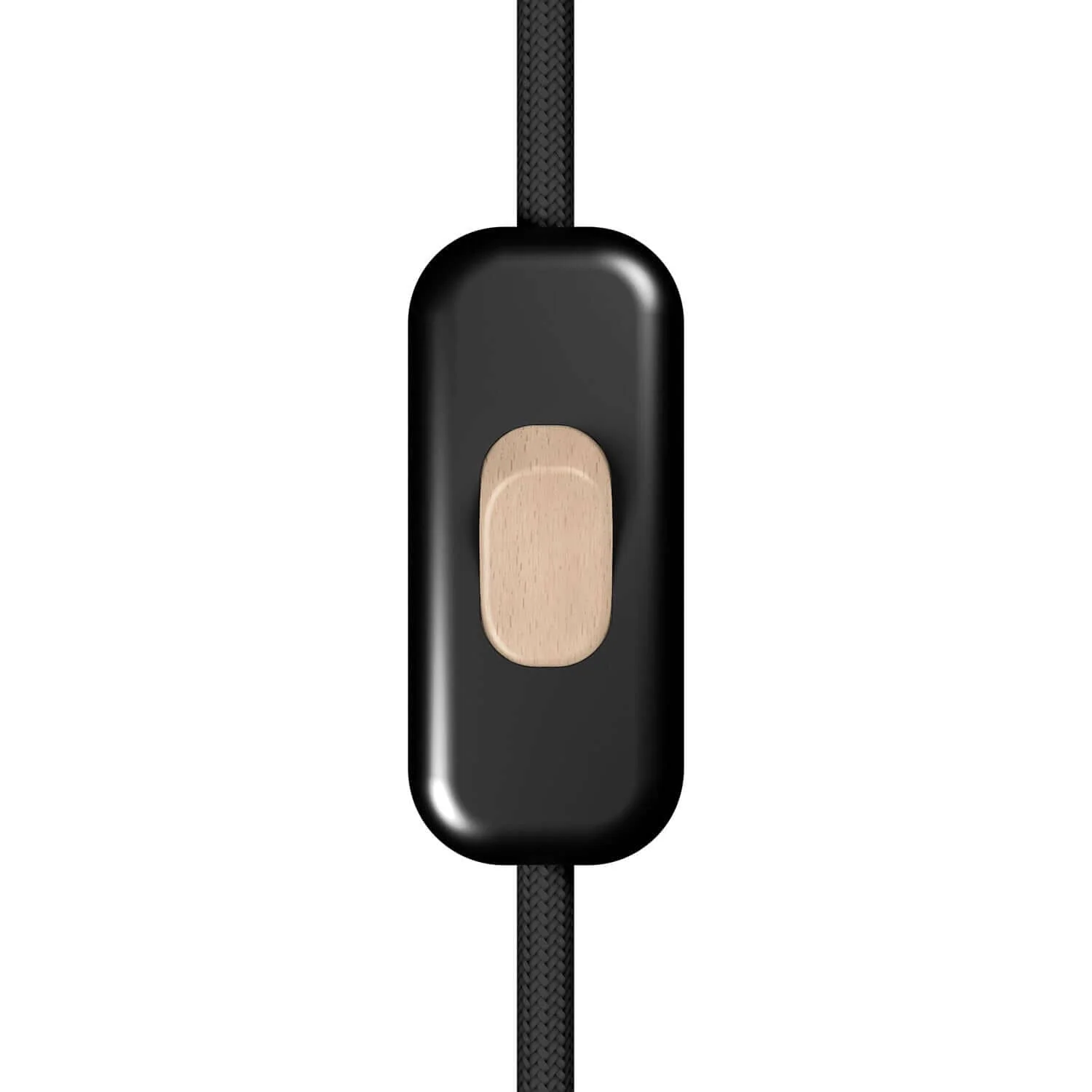 Creative Switch Black single-pole cut-off switch and wood-effect button