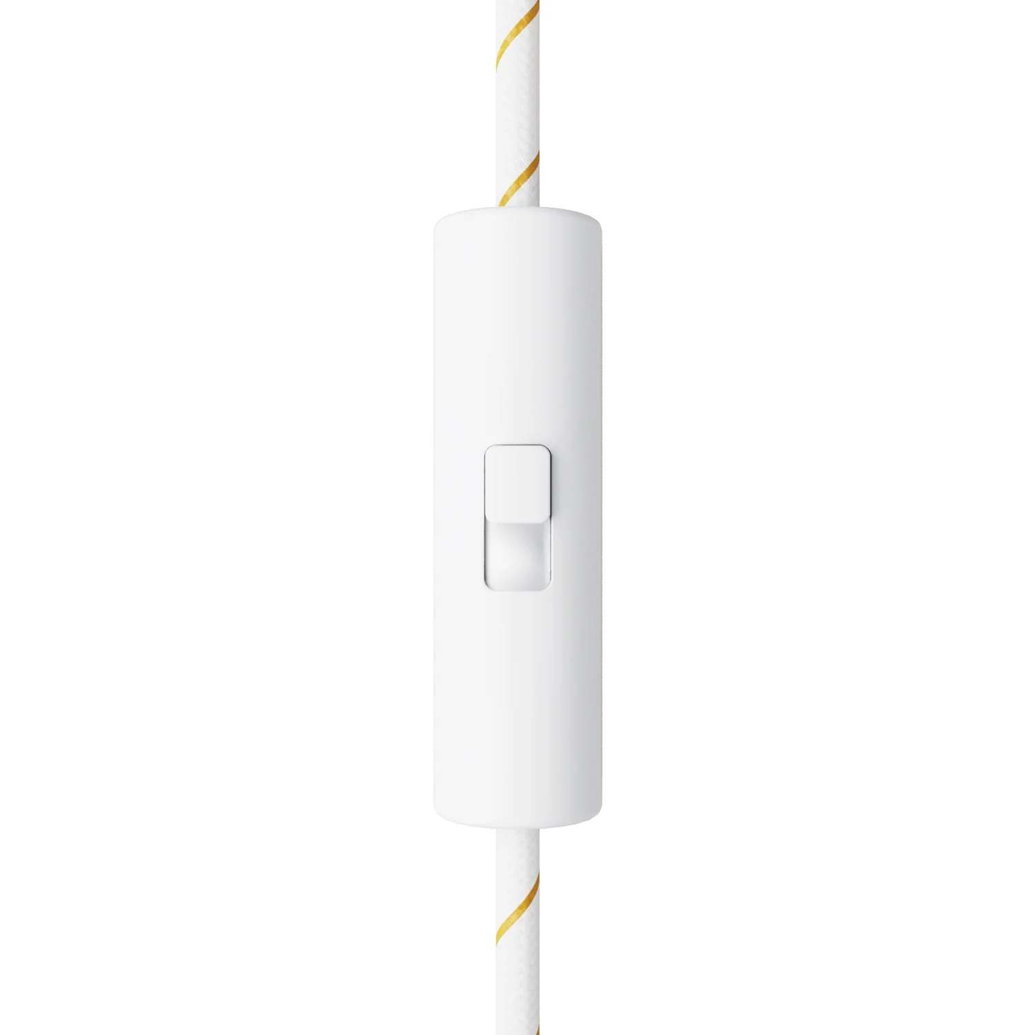 Single-pole pull switch with cylindrical shape and earth terminal - White