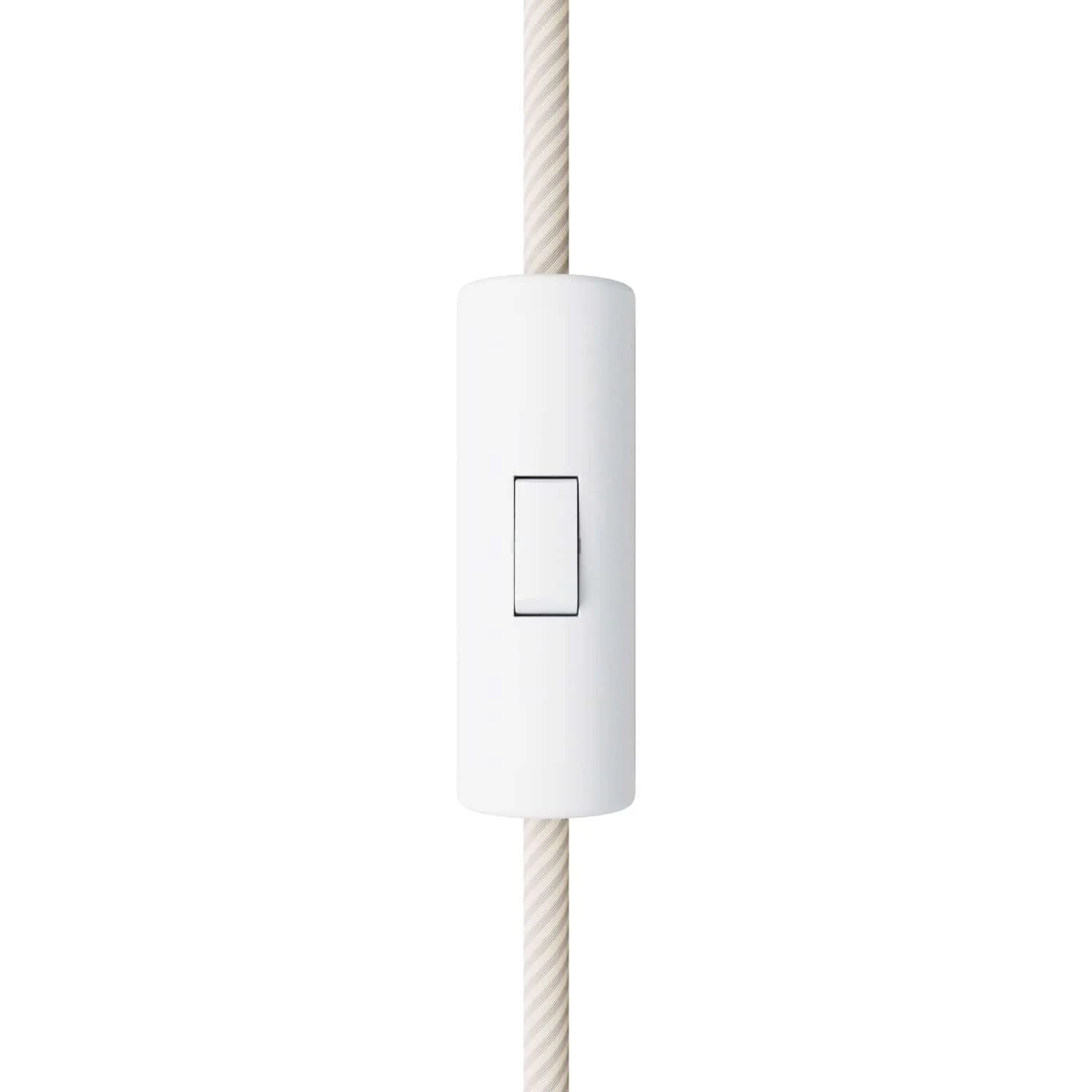 Cylindrical rocker switch with earth terminal - White