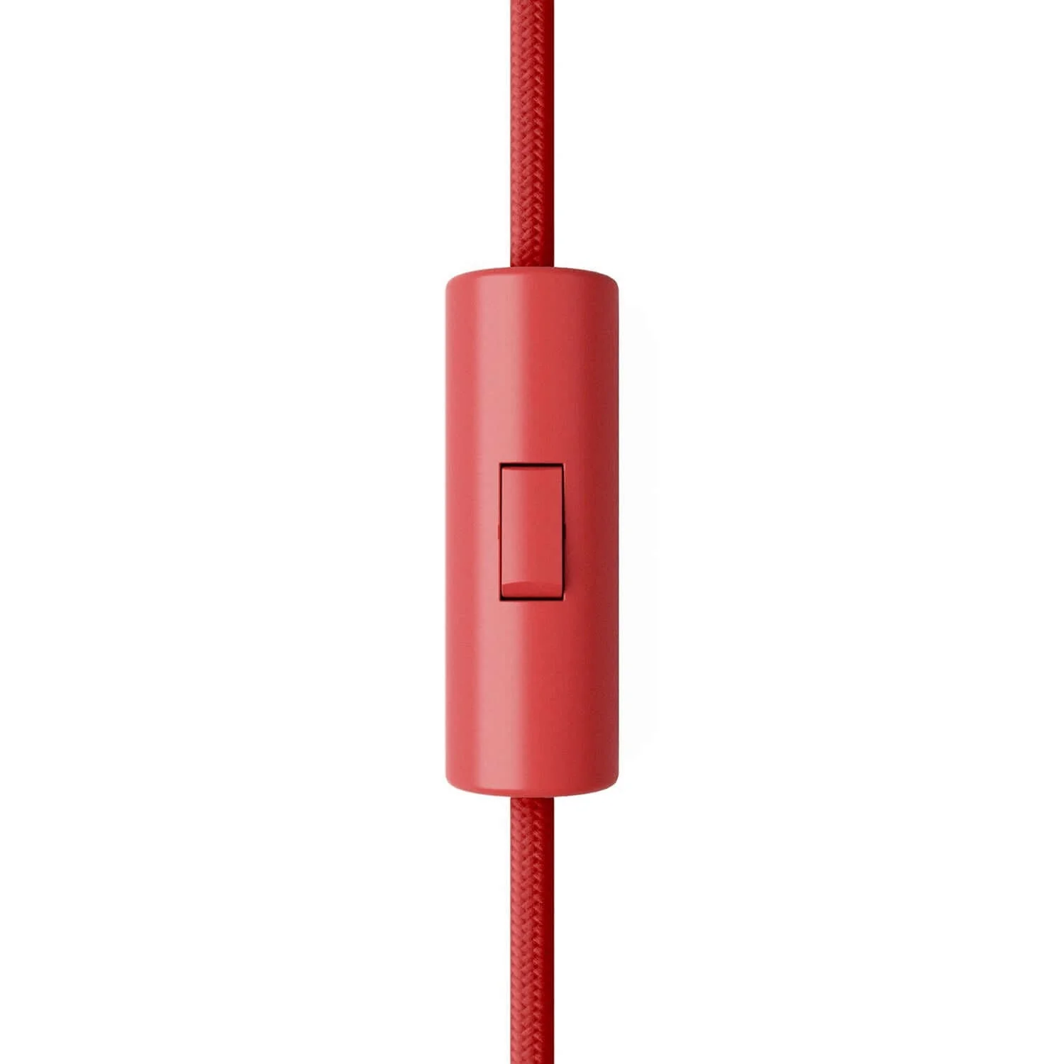 Cylindrical rocker switch with earth terminal - Red