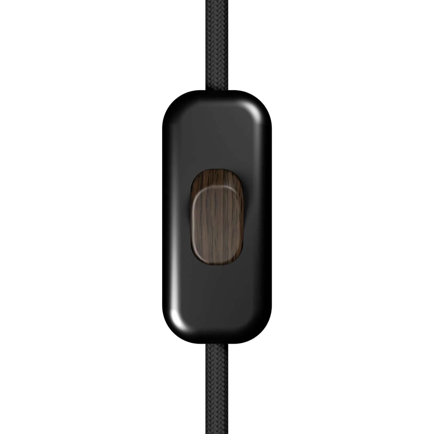 Creative Switch Single Pole switch - Black with Wengé-effect button