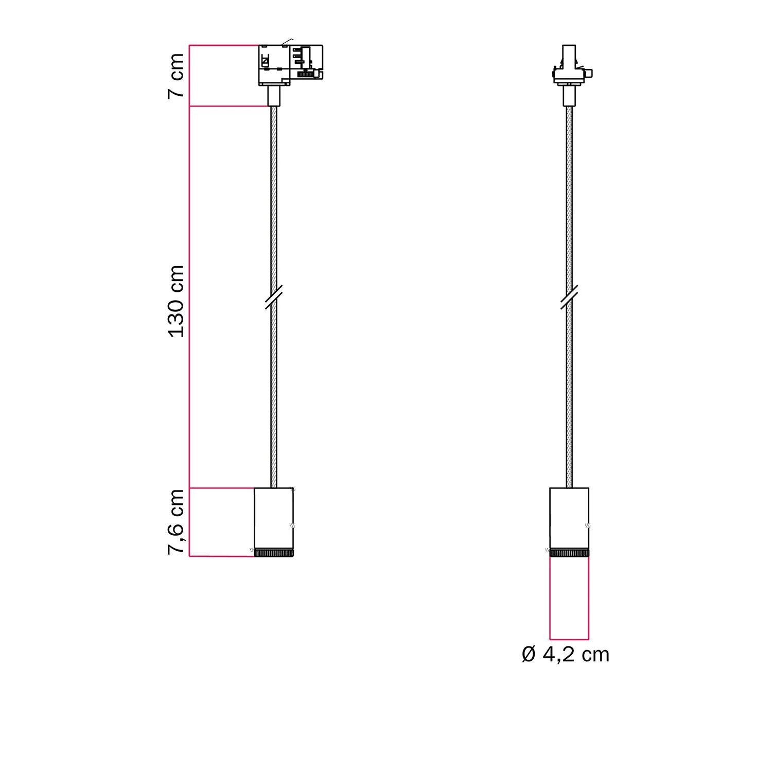 Single Mini Spotlight GU1d0 for tracks - Satin copper - Image 6