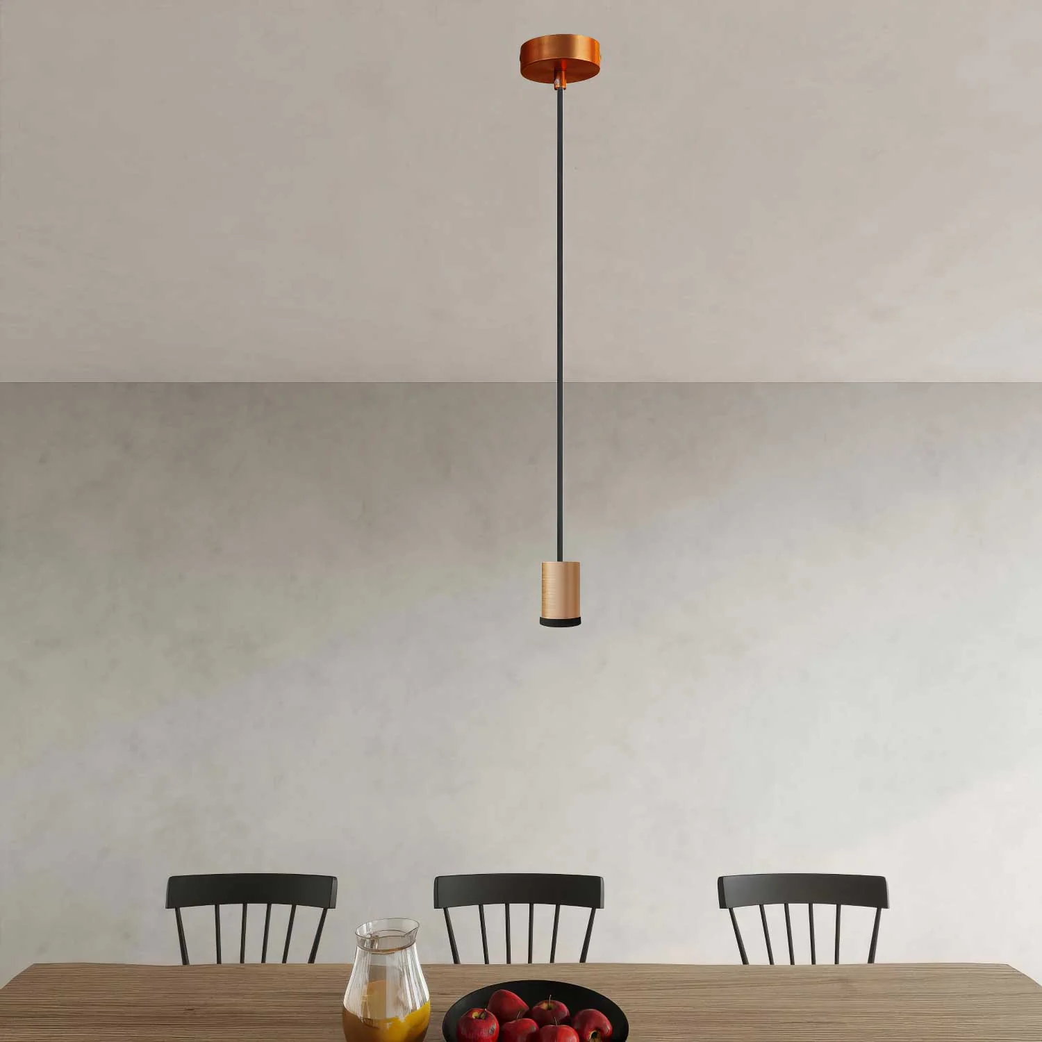 Mini Spotlight single pendant spotlight lamp GU1d0 - Satin copper - Image 2
