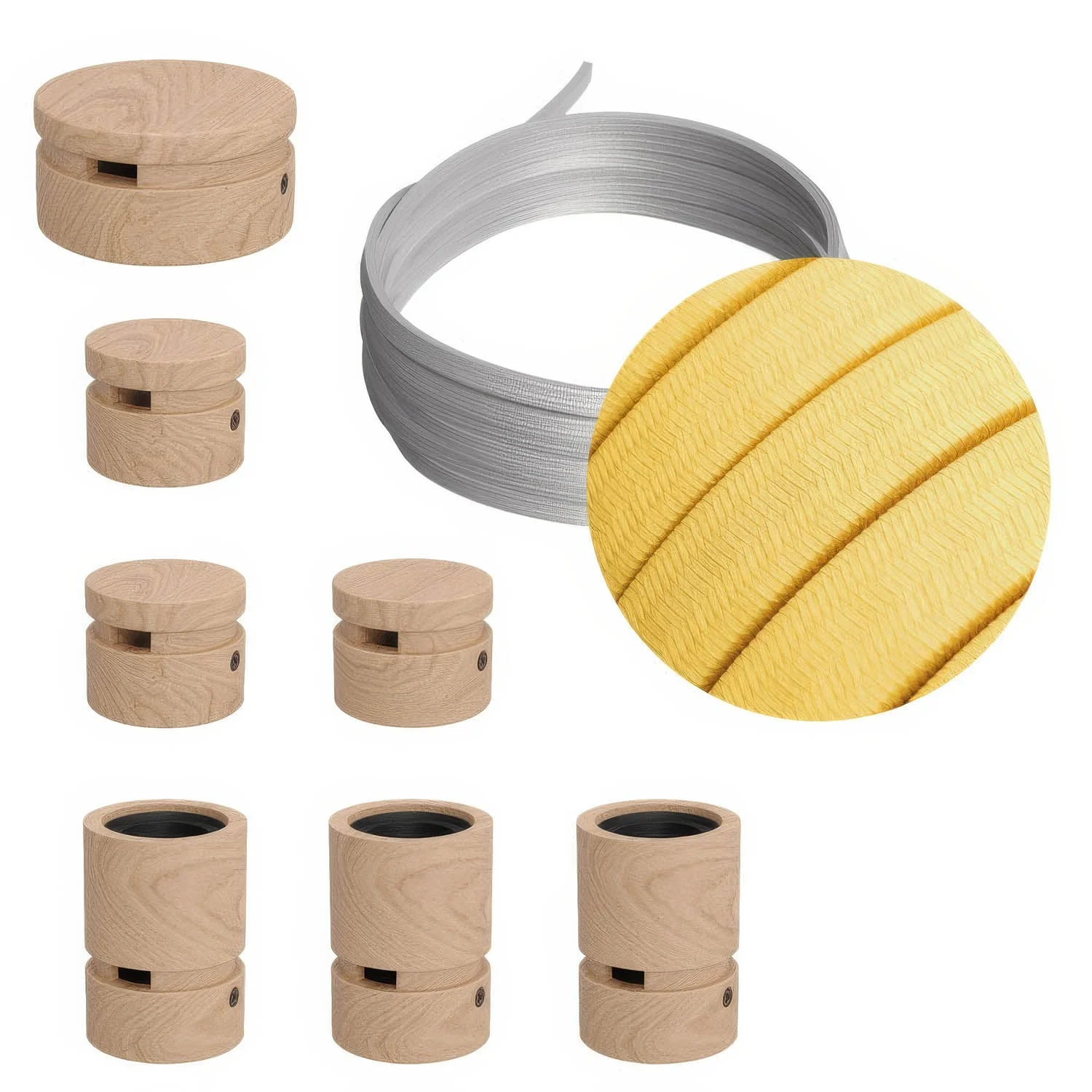 Filé Linear System Kit - with 5 m CM10 cable for string light and 7 wooden components for interiors