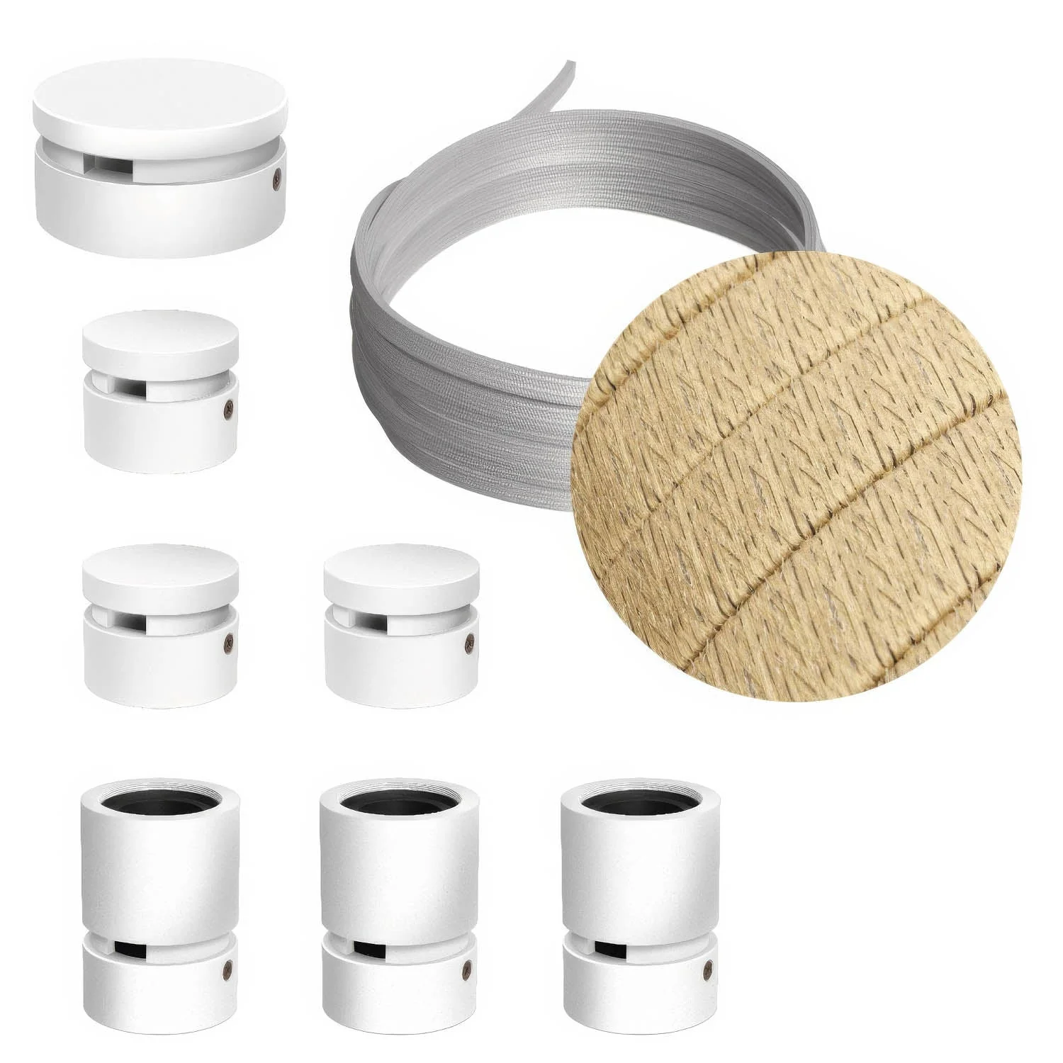 Filé Linear Kit System - with CN06 5 m cable for string light and 7 white painted wooden components for indoor use