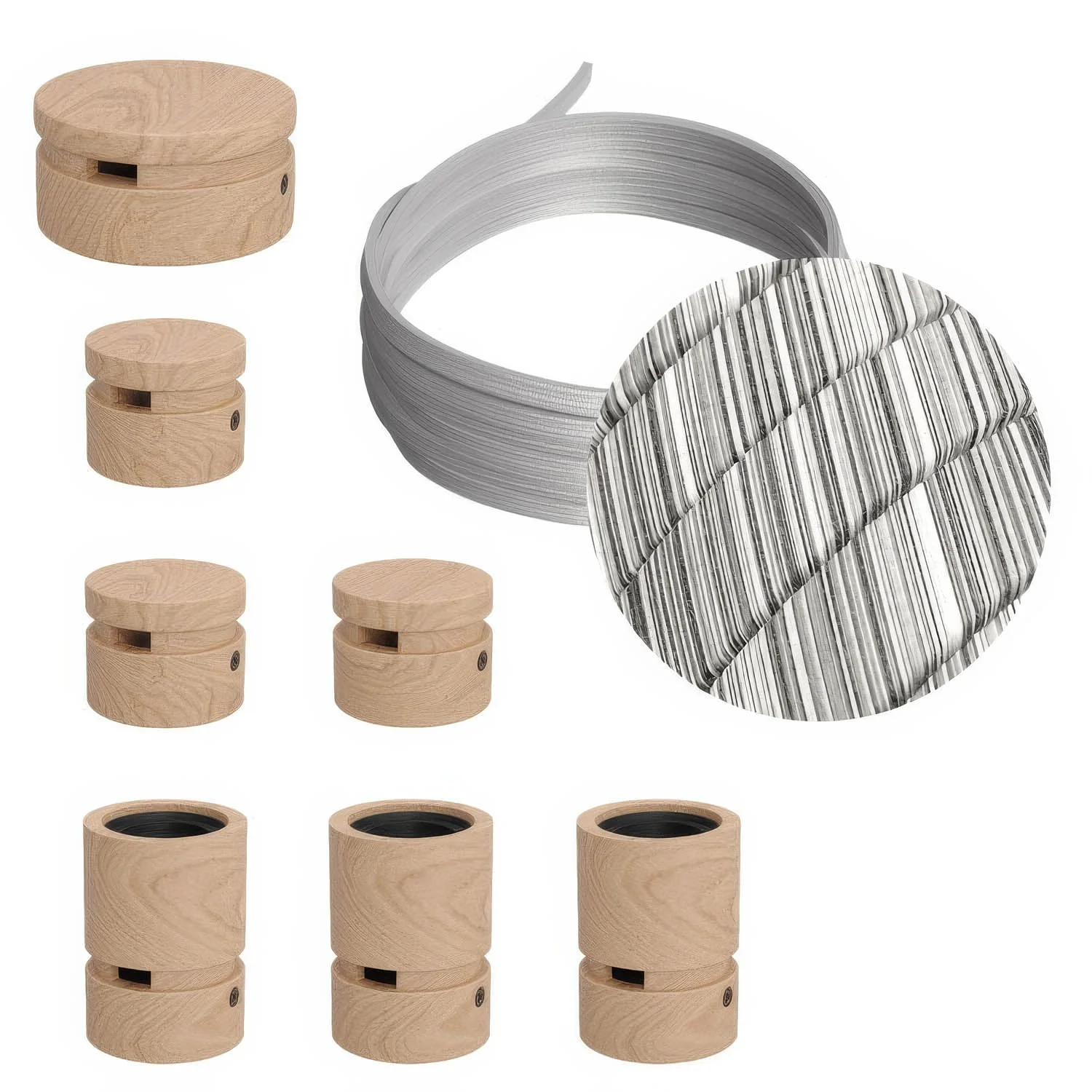 Filé Linear Kit System - with 5 m ECC37 string light cable and 7 wooden components for interiors