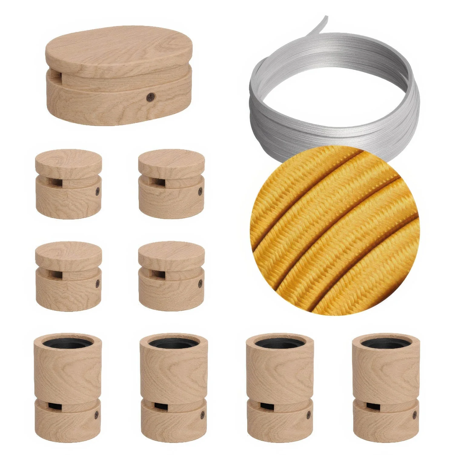 Filé Symmetric System Kit - with 5 m cable for string light and 9 wooden components for interiors