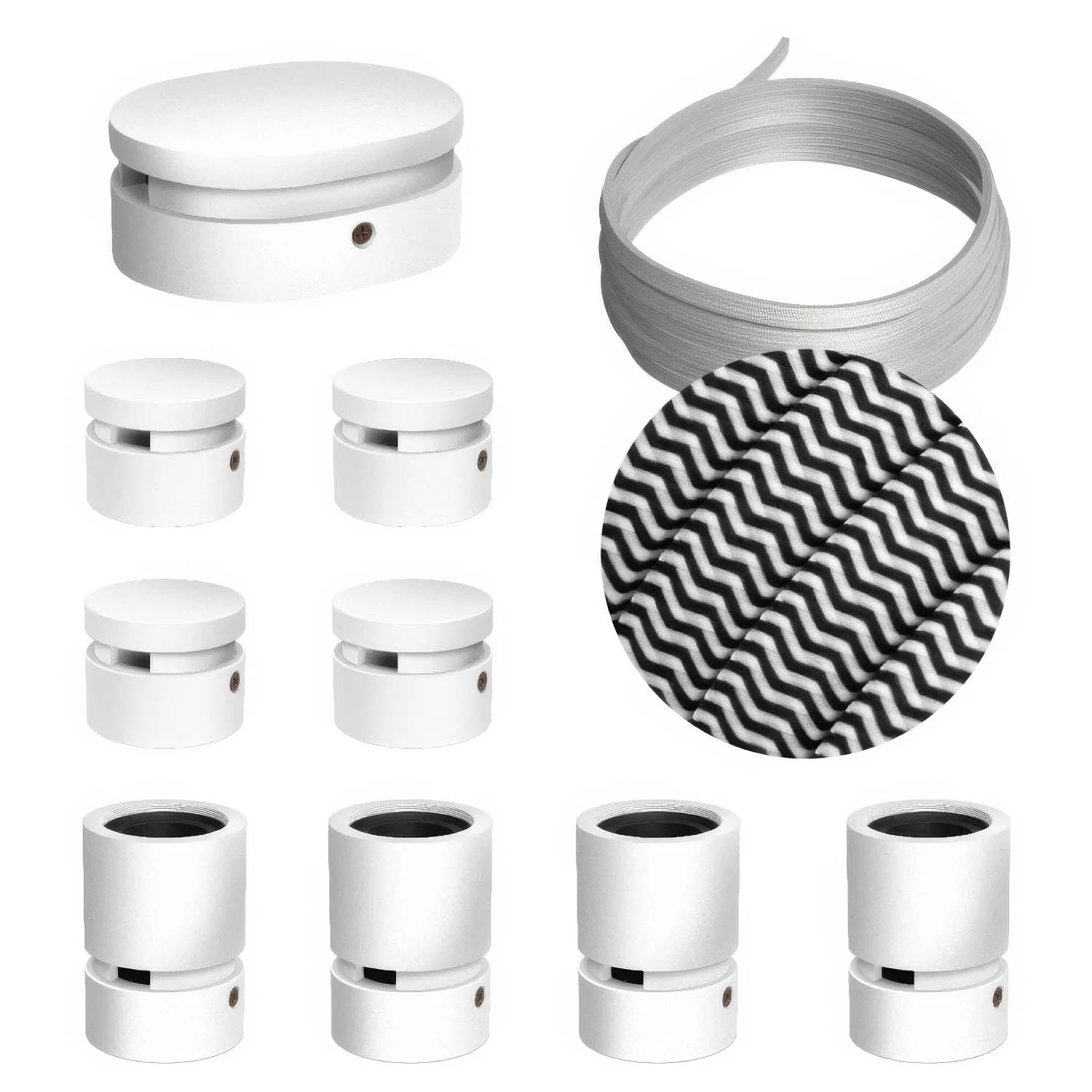 Filé Symmetric Kit System - with 5 m CZ04 cable for string light and 9 white painted wooden components for indoor use