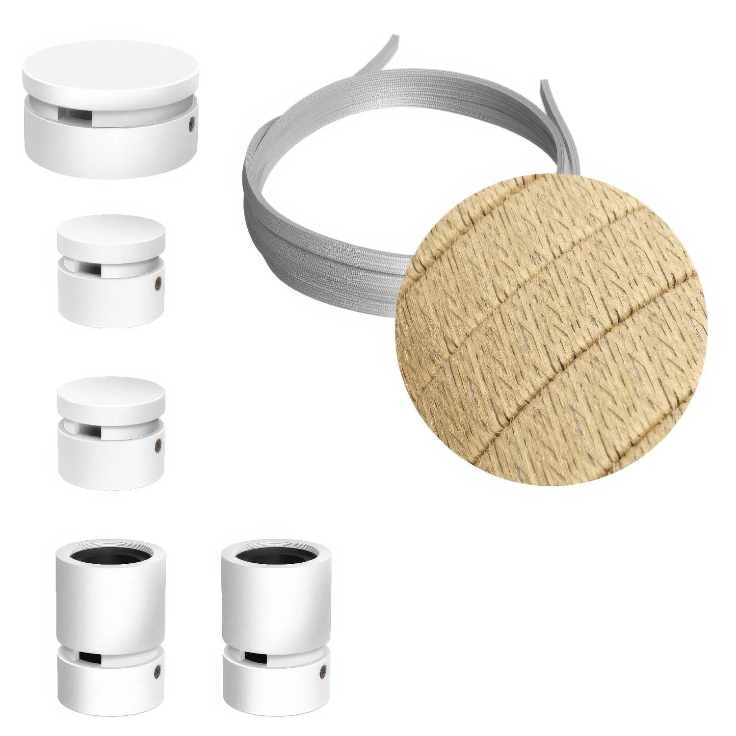 Filé Wiggle Kit System - with 3 m CN06 string light cable and 5 white painted wooden components for interiors
