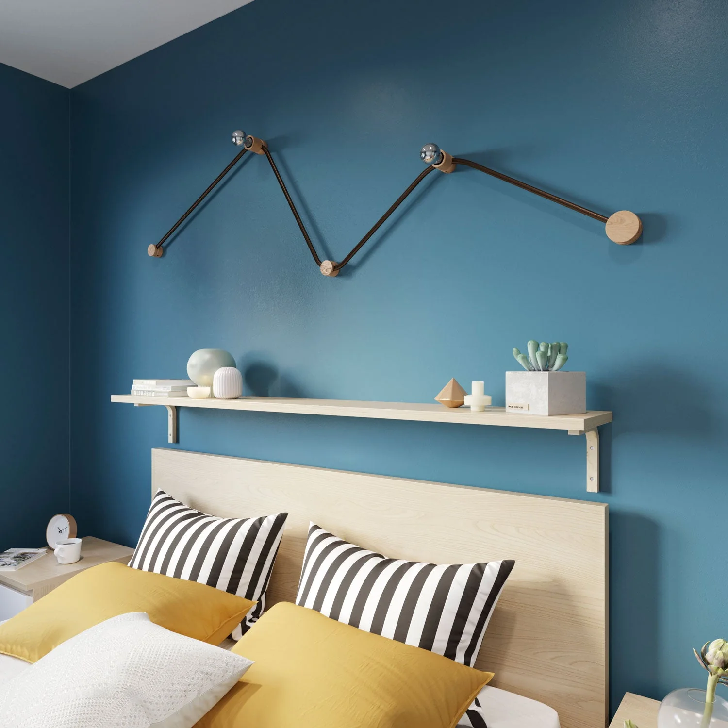 Filé Wiggle System Kit - with CZ22 cable of 3 m for string light and 5 wooden components for interiors - Image 2