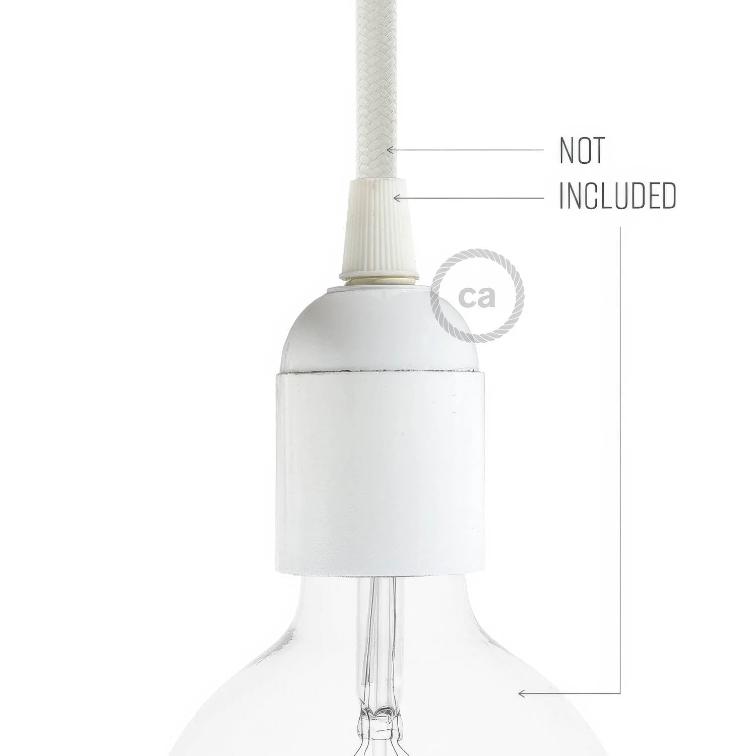 Smooth Sided Bakelite Phenolic E26 light bulb socket – White - Image 3