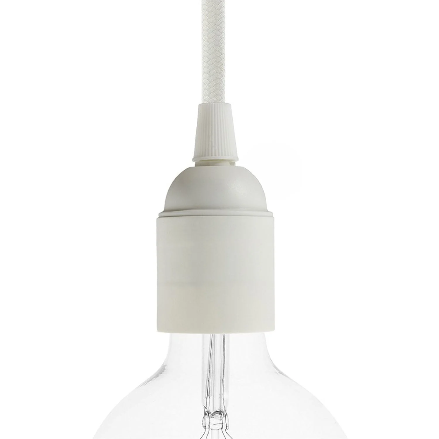 Smooth Sided Thermoplastic E26 Light Bulb Socket Kit - White