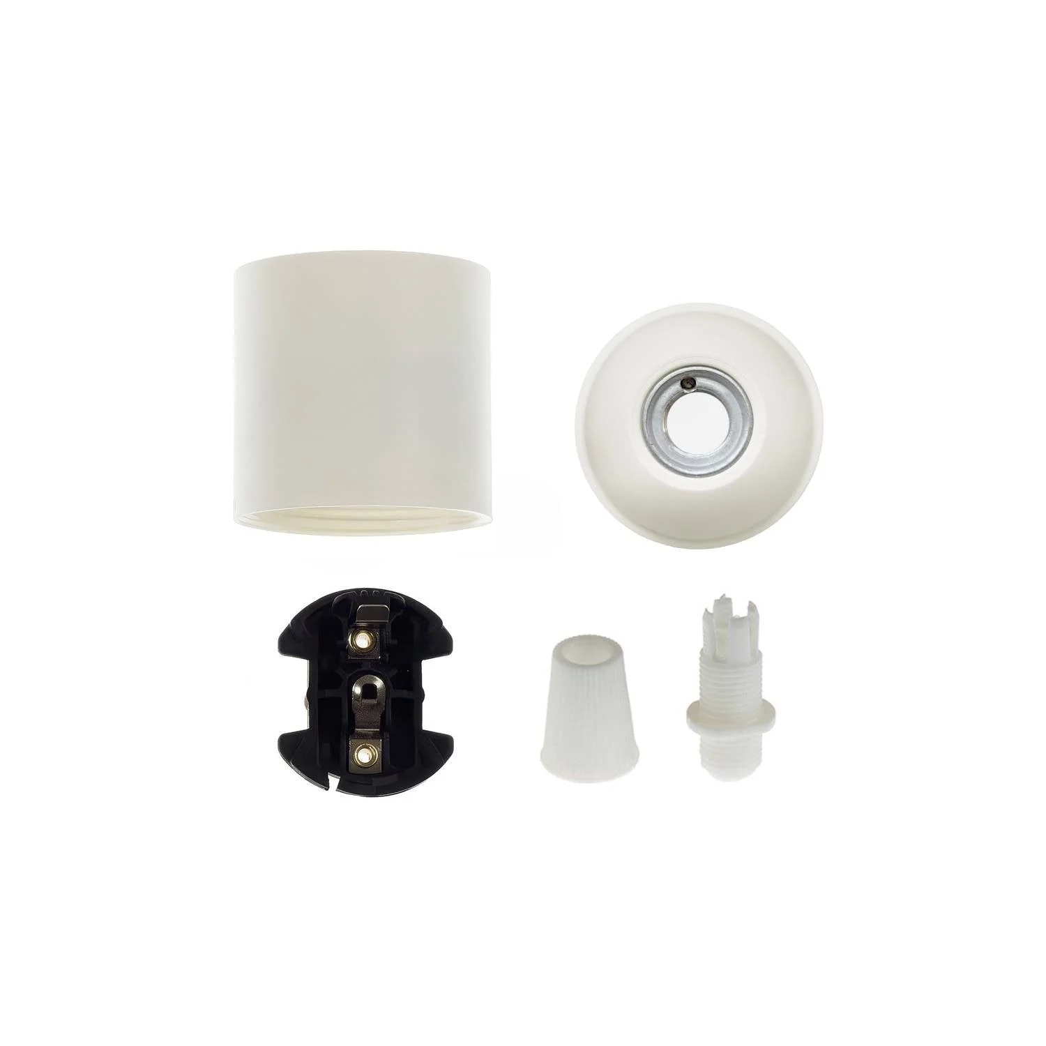 Smooth Sided Thermoplastic E26 Light Bulb Socket Kit - White - Image 2