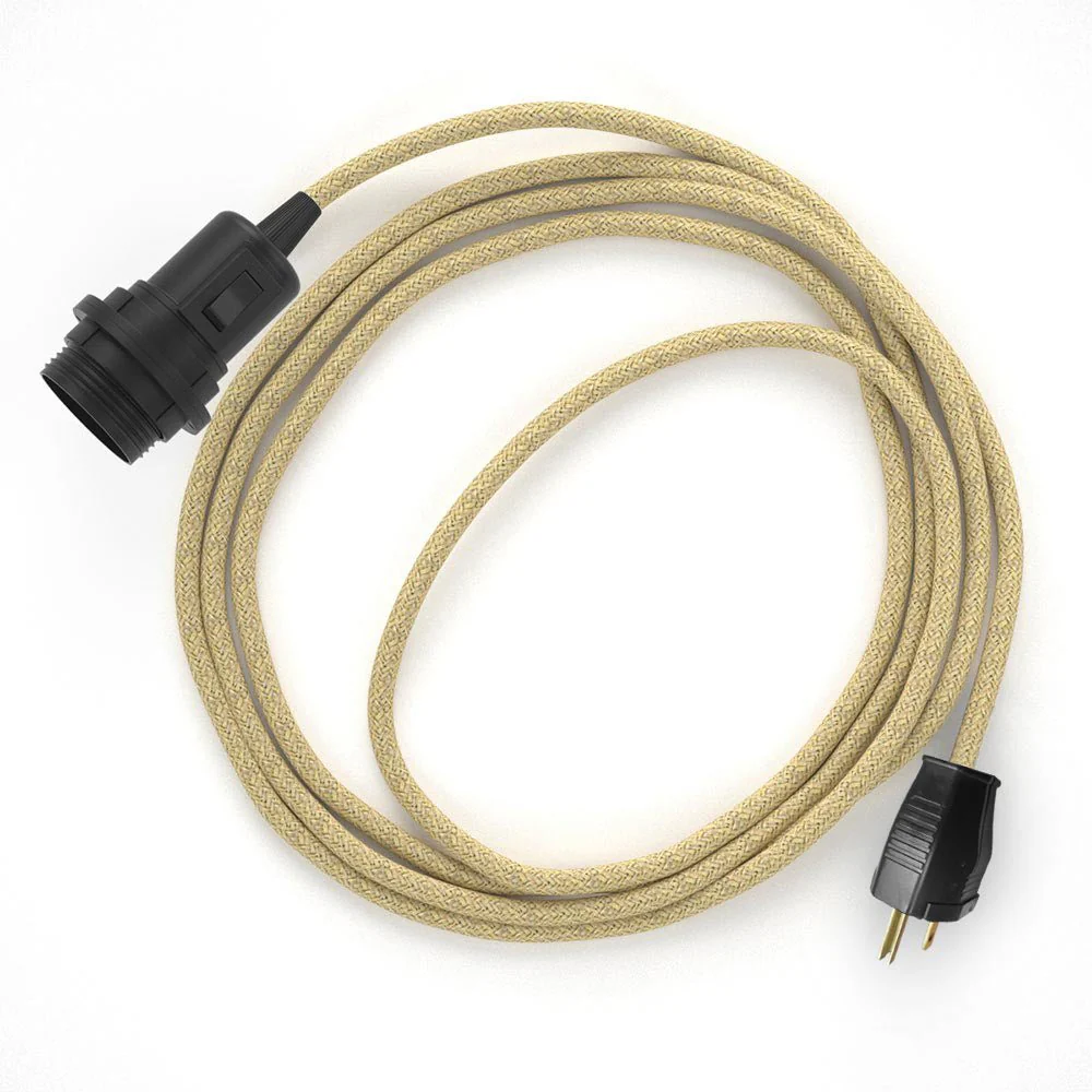 Snake for lampshade - Plug-in lamp with coloured fabric cable - RN06