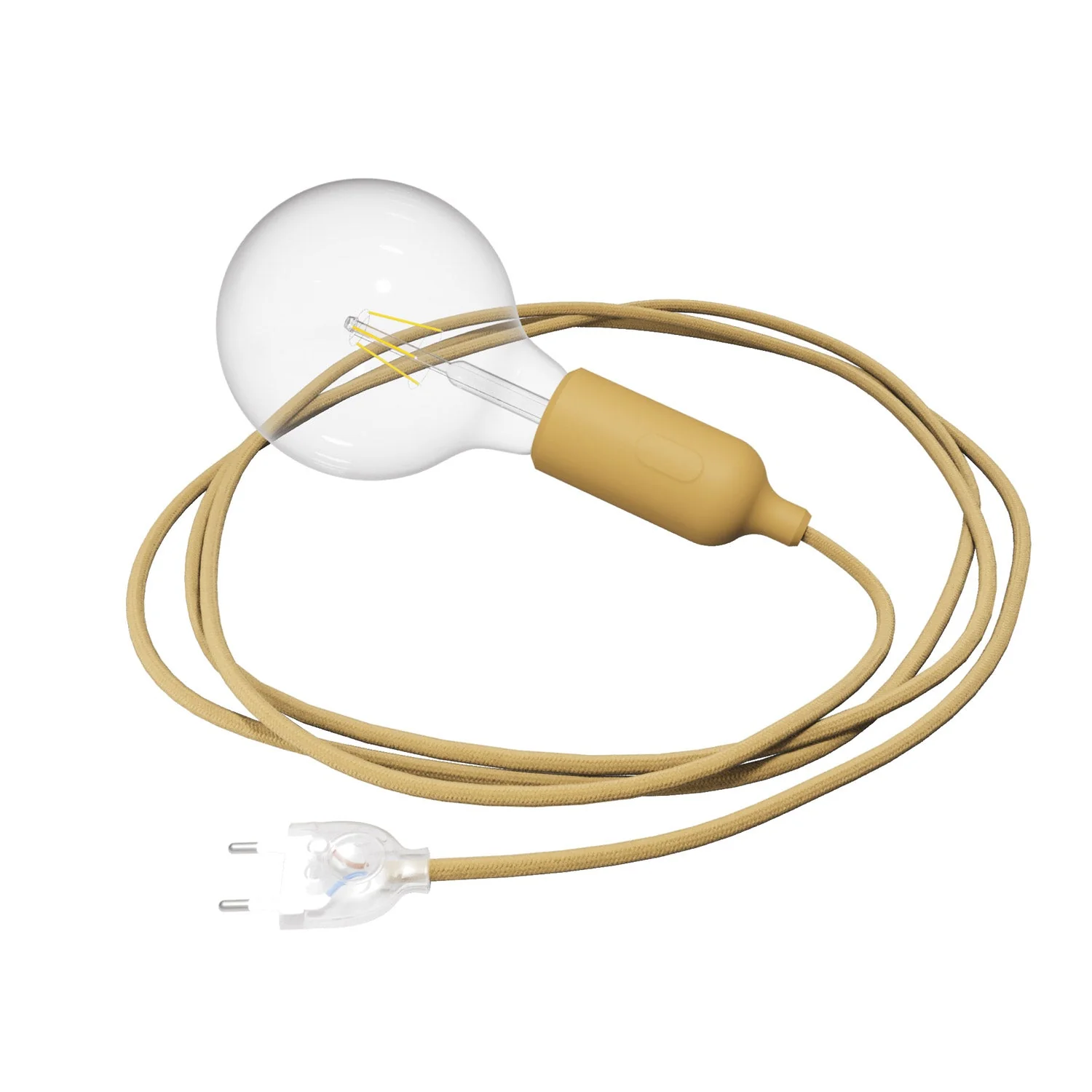 Snake Silicone Lamp with Switch and Plug – Mustard