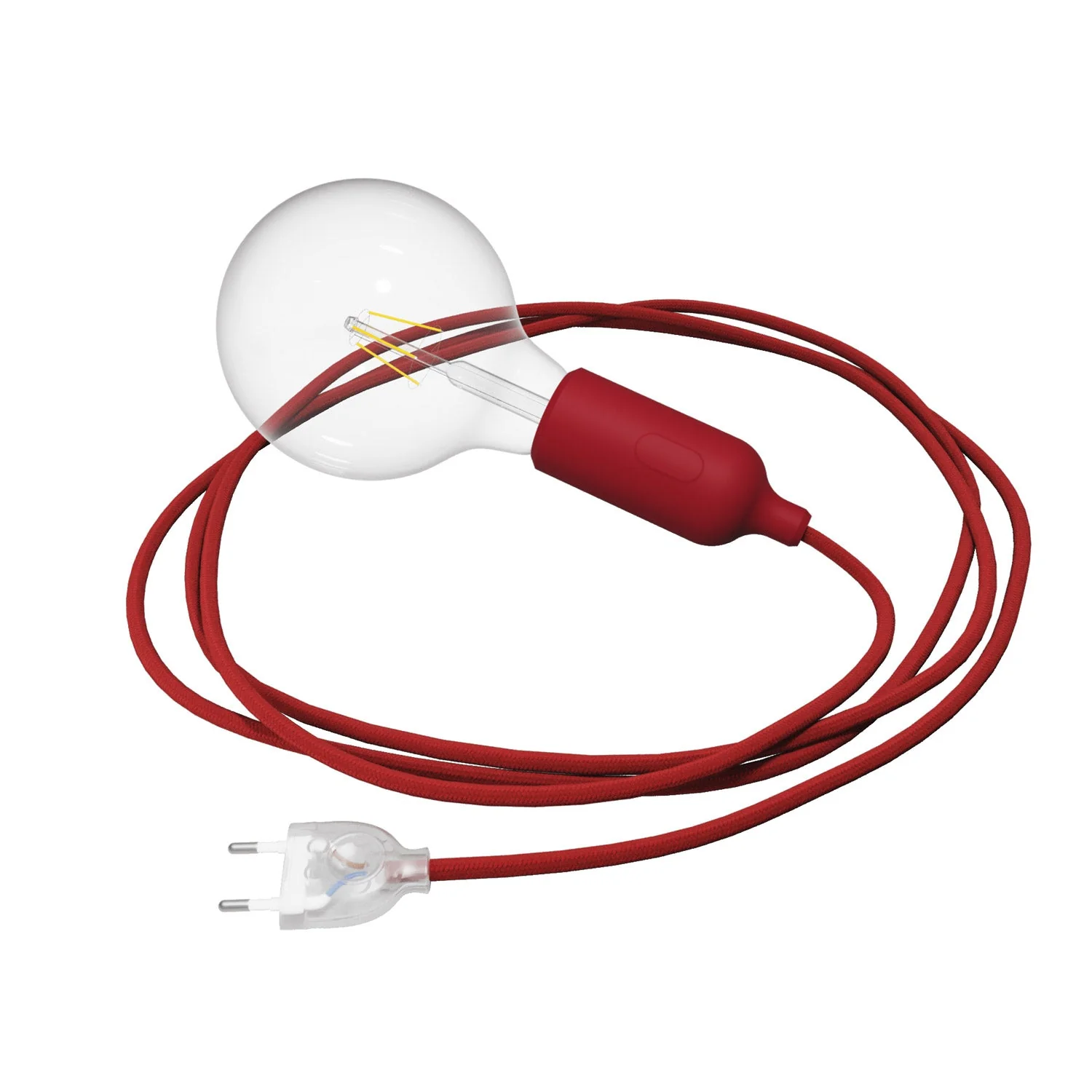 Snake Silicone lamp with switch and plug - Red