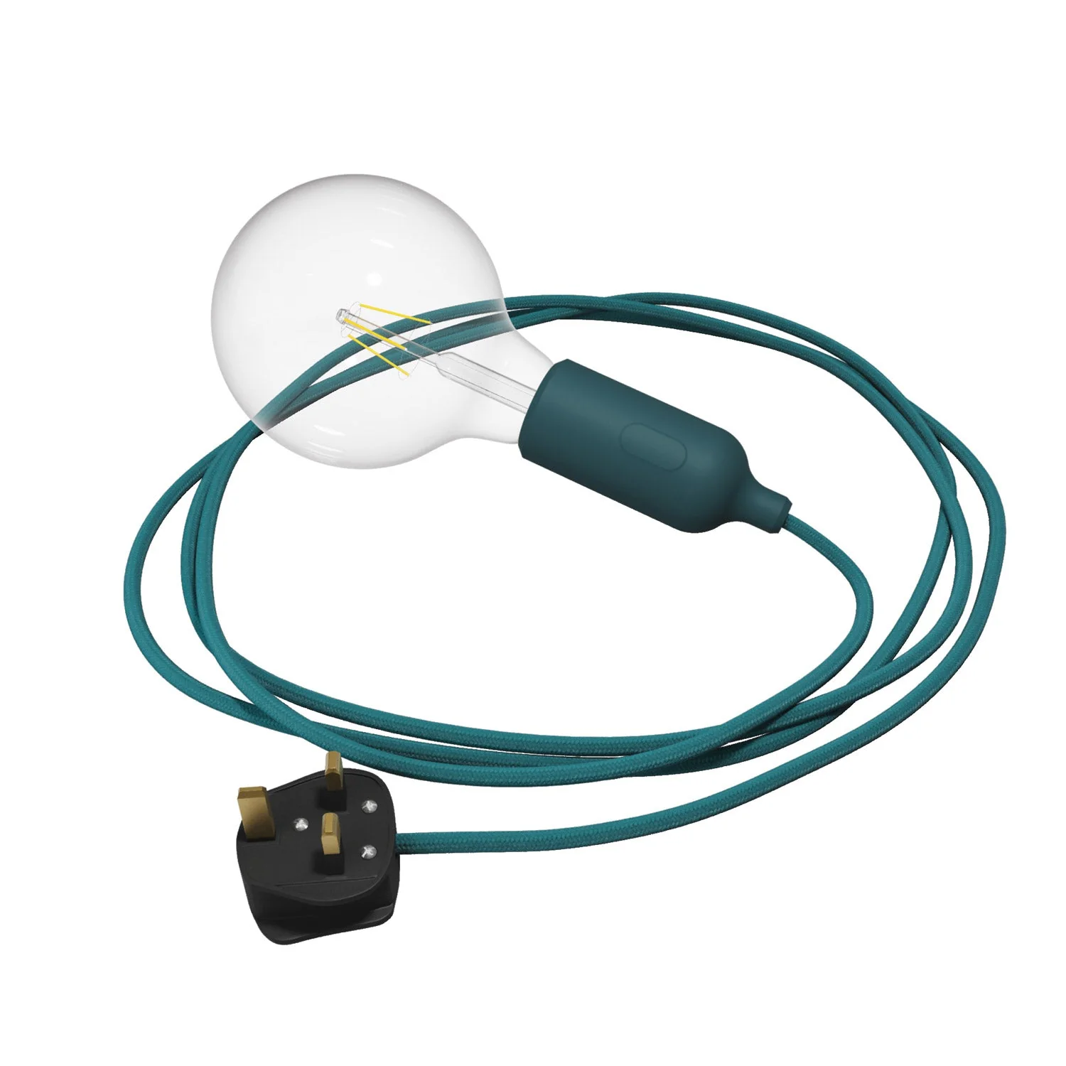 Snake silicone lamp with switch and UK plug - Petrol