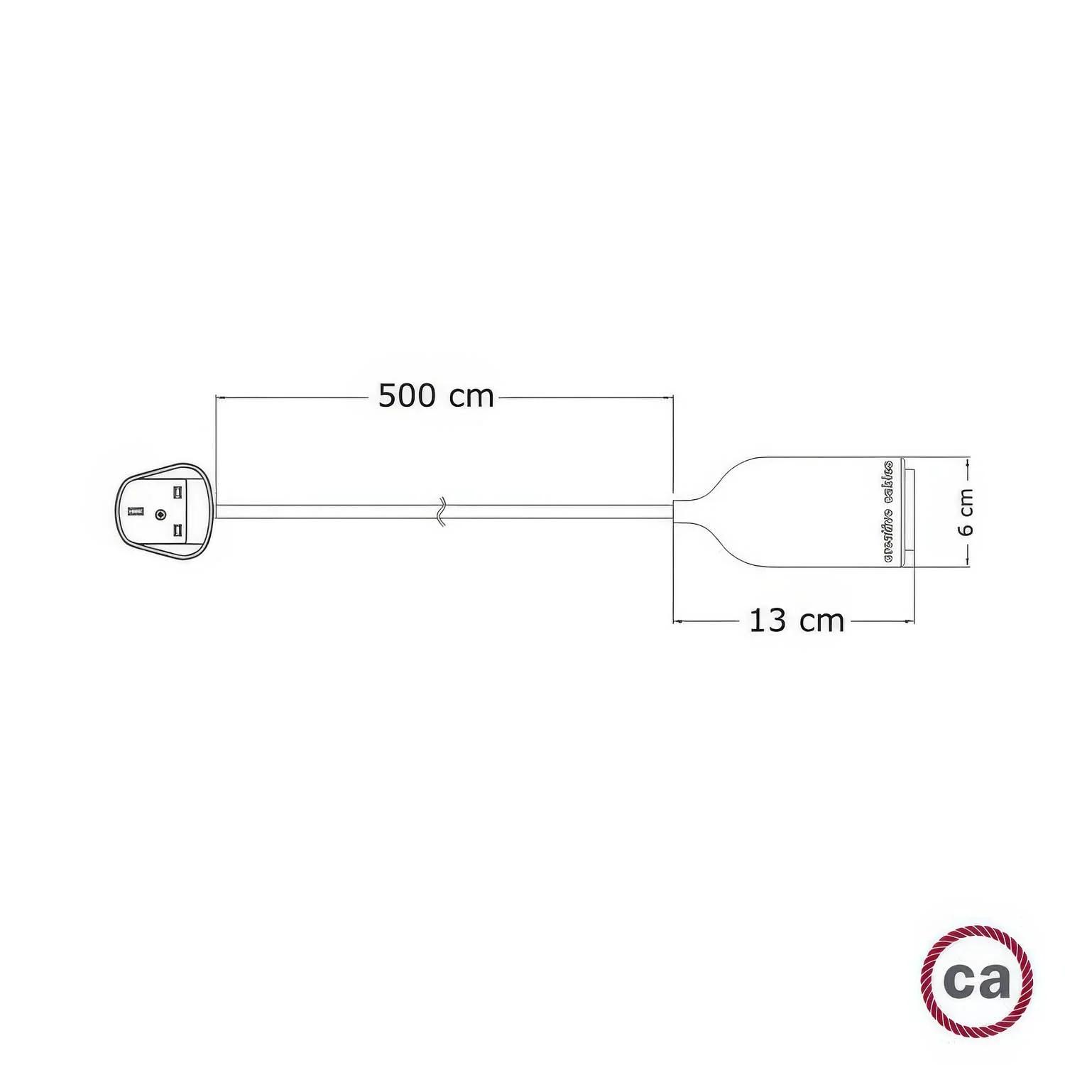 Snake Modulair Pastel, portable outdoor lamp, 5 m fabric cable, IP65 lamp holder and UK plug - Salmon - Image 4