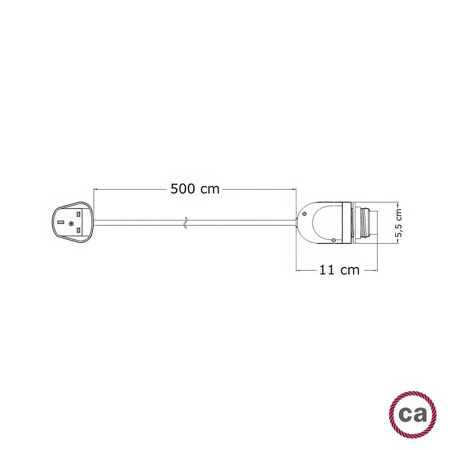 Snake Modulair, portable outdoor lamp, 5 m textile cable, IP65 lamp holder and UK plug - Black - Image 4