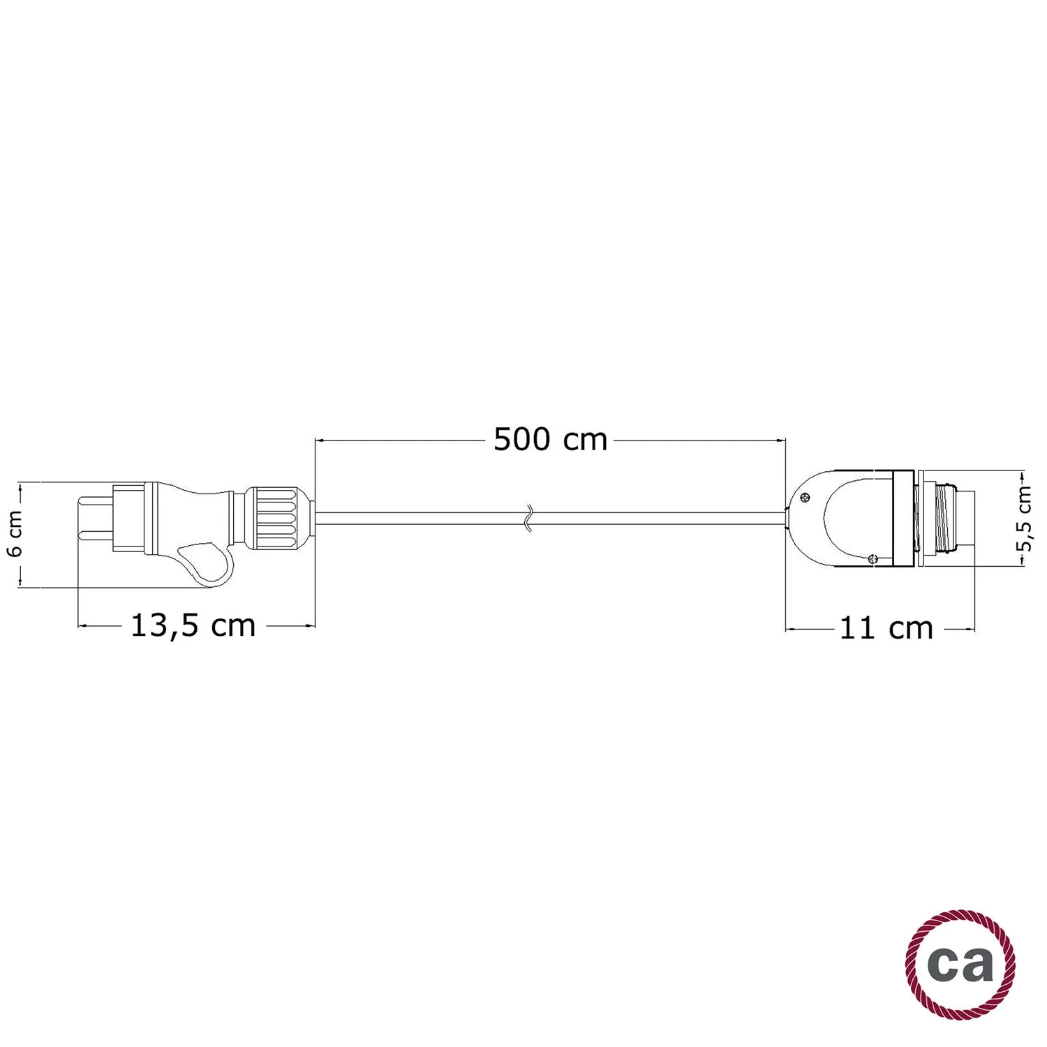 Snake Modulair, portable outdoor lamp, 5 m fabric cable, IP65 lamp holder and plug - Black - Image 4
