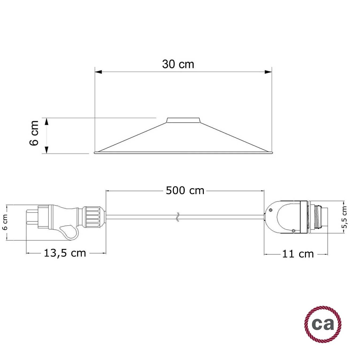 Snake Modulair with Swing lampshade, portable outdoor lamp, 5 m fabric cable, IP65 lamp holder and plug - Black - Image 4