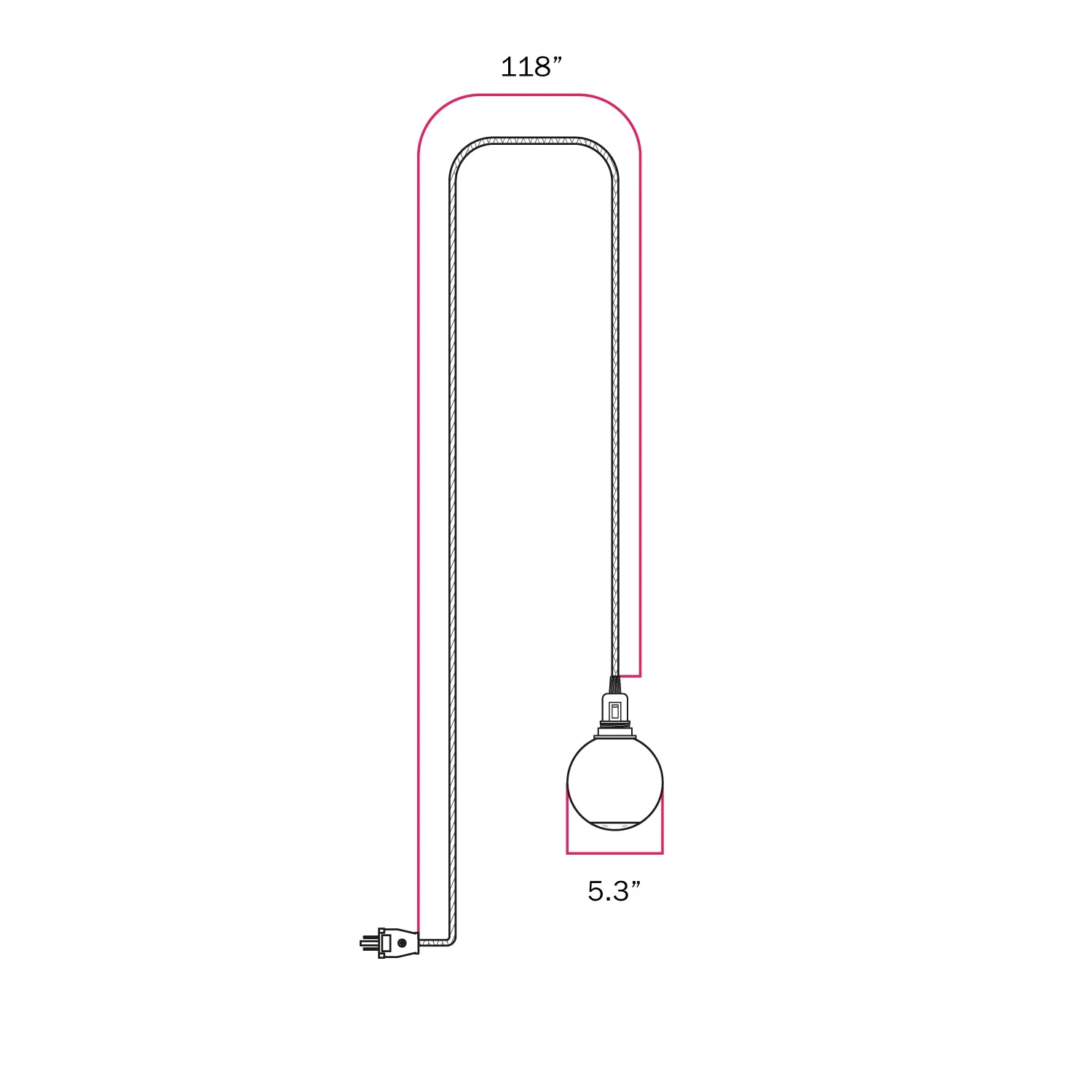 Snake portable lamp with socket switch, plug, and Unbreak-a-Ball unbreakable shade – RZ08 - Image 5