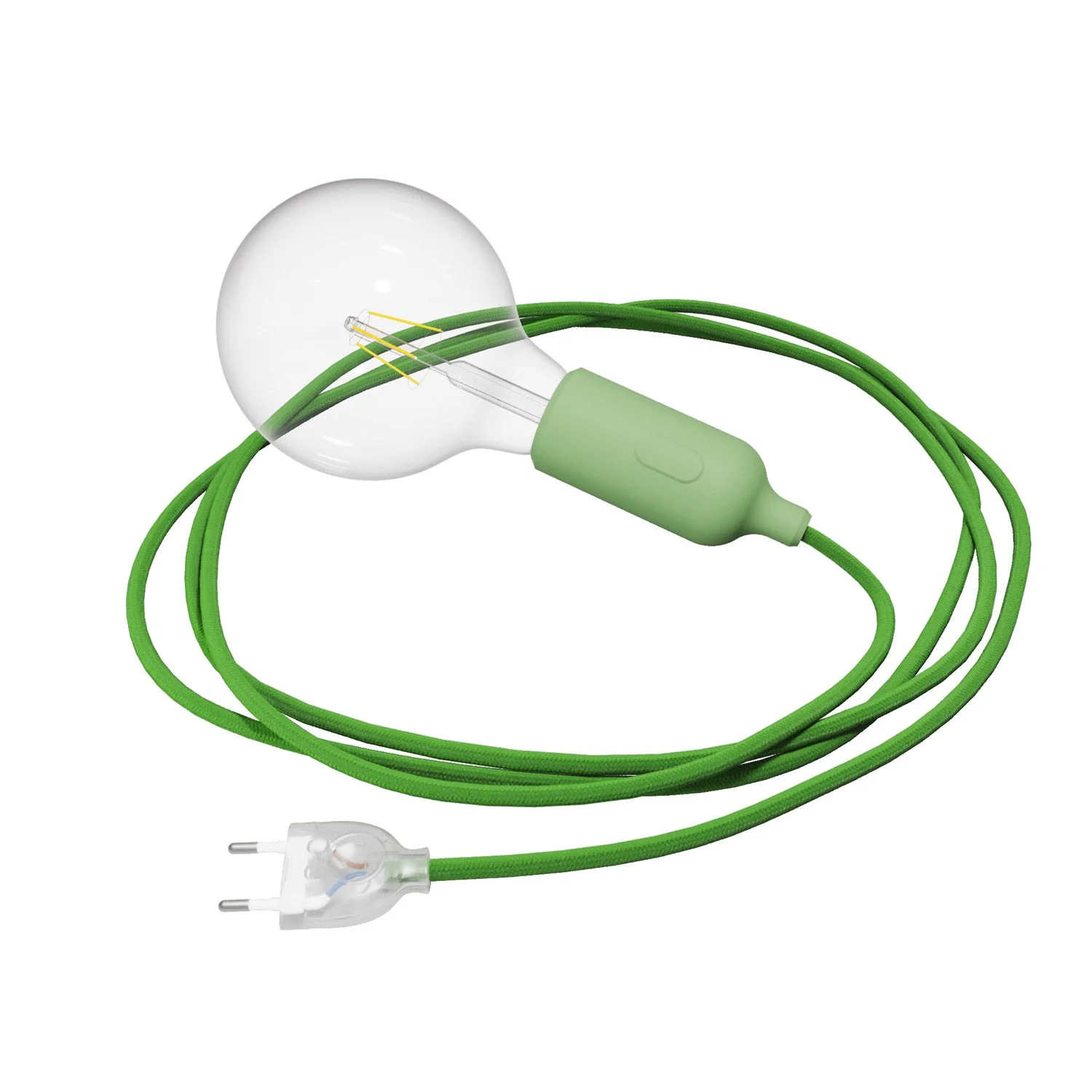 Snake Silicone Lamp with Switch and Plug – Meadow Green
