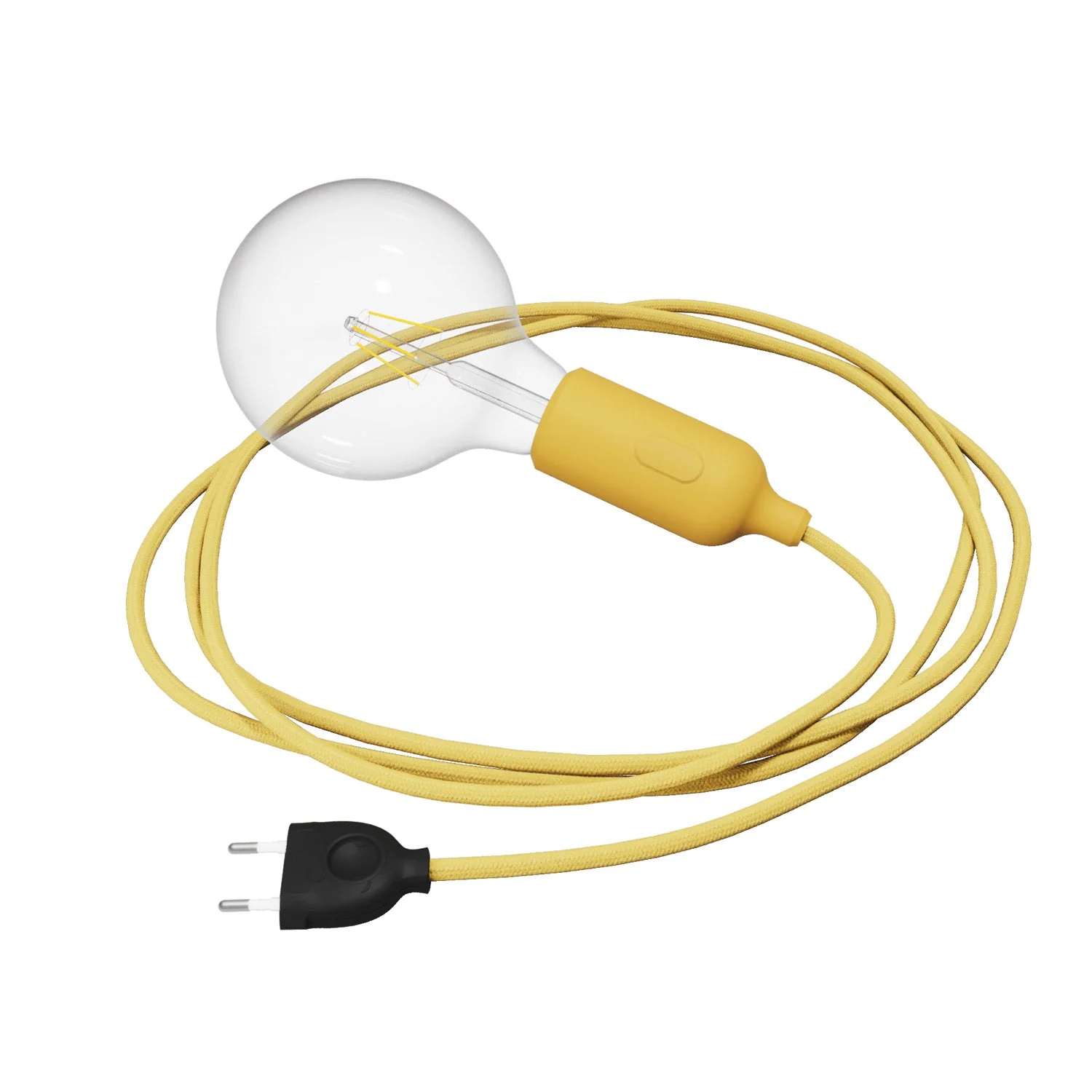 Snake silicone lamp with switch and plug - Yellow
