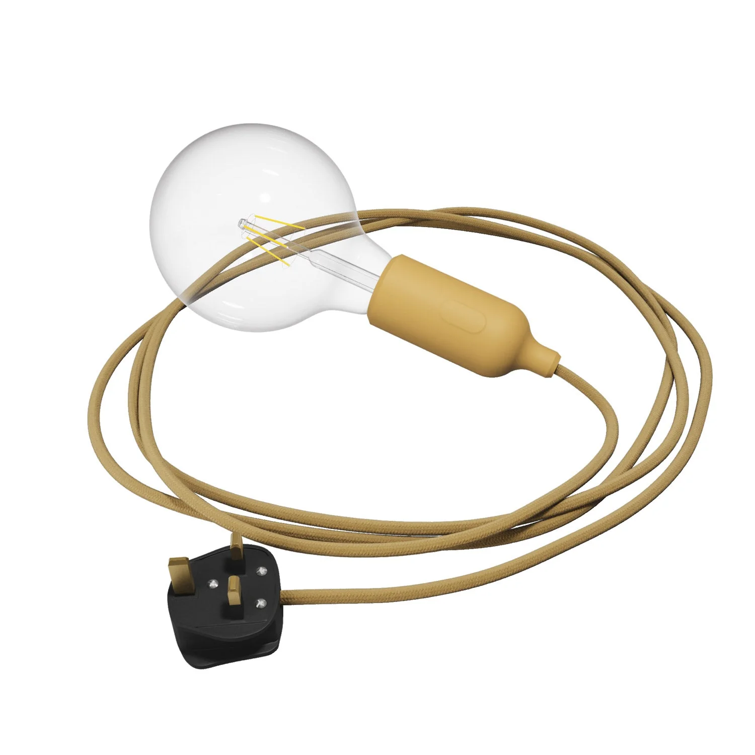 Snake silicone lamp with switch and UK plug – Mustard