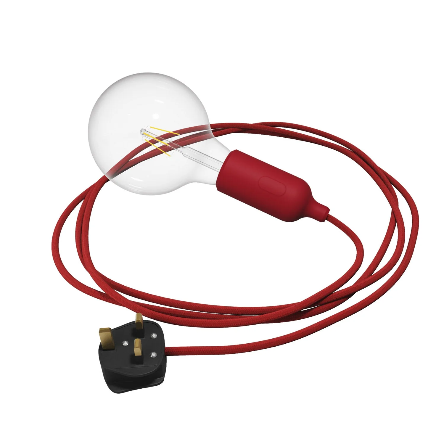 Snake silicone lamp with switch and UK plug - Red