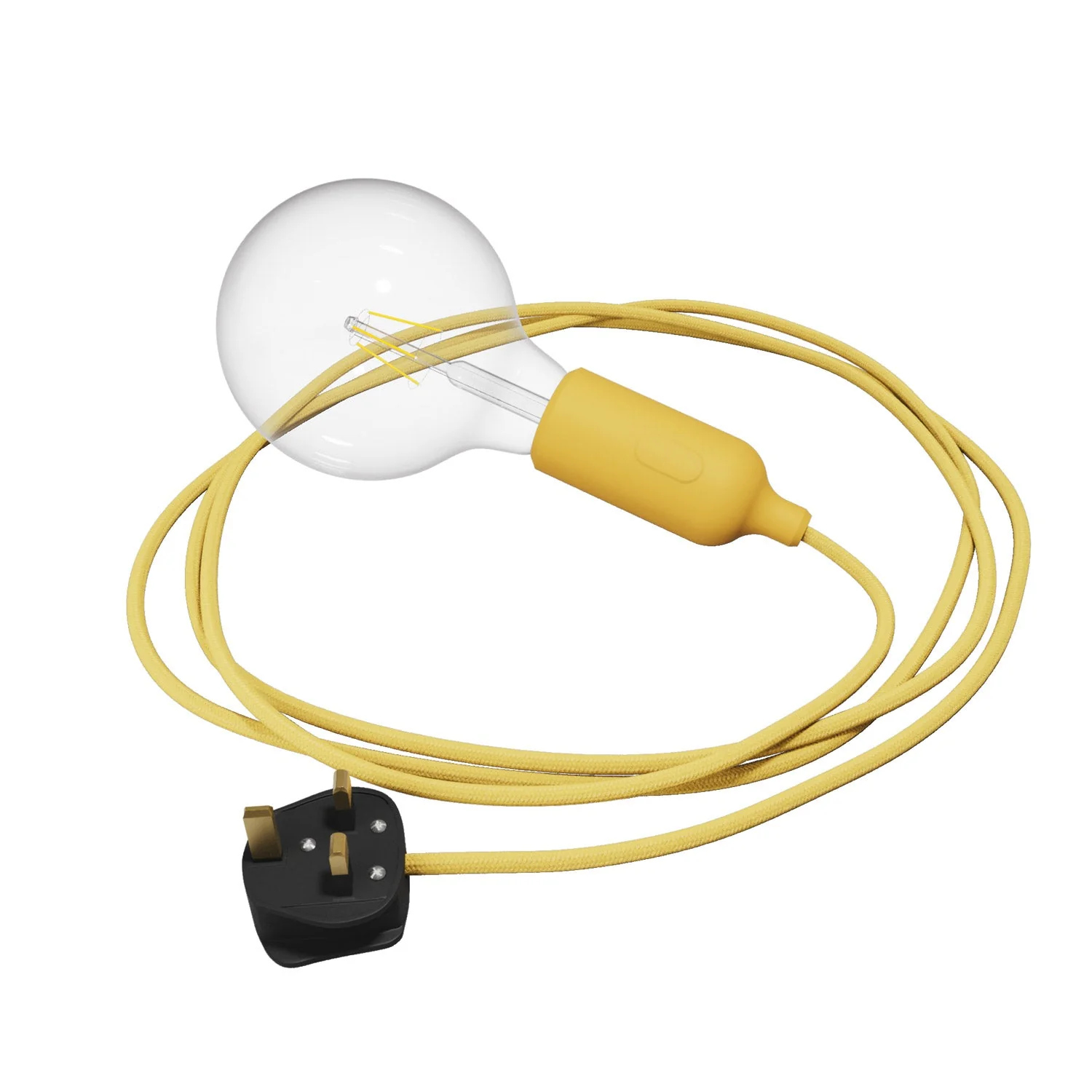 Snake silicone lamp with switch and UK plug – Yellow