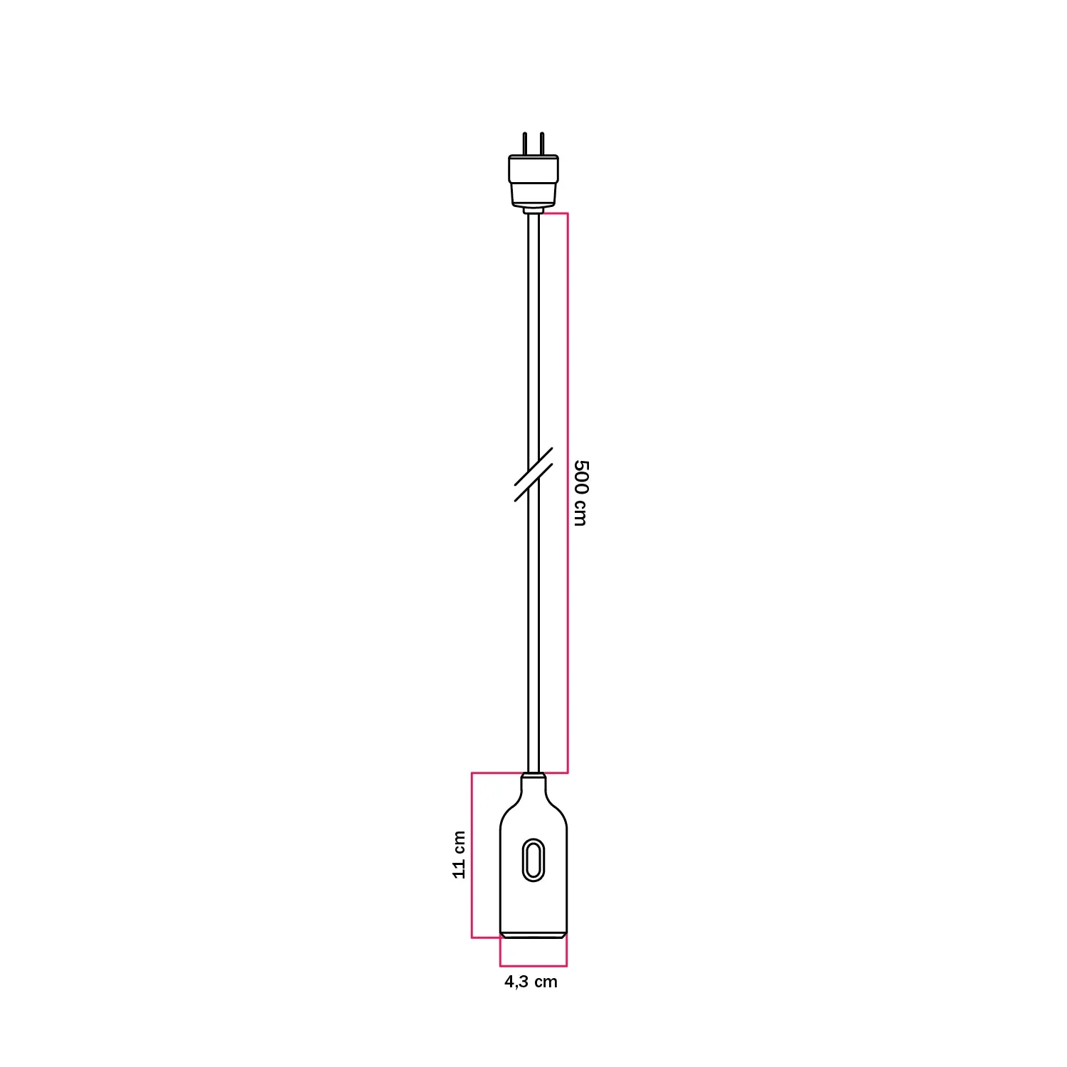 Snake - Silicone lamp with switch and plug Red - Image 4