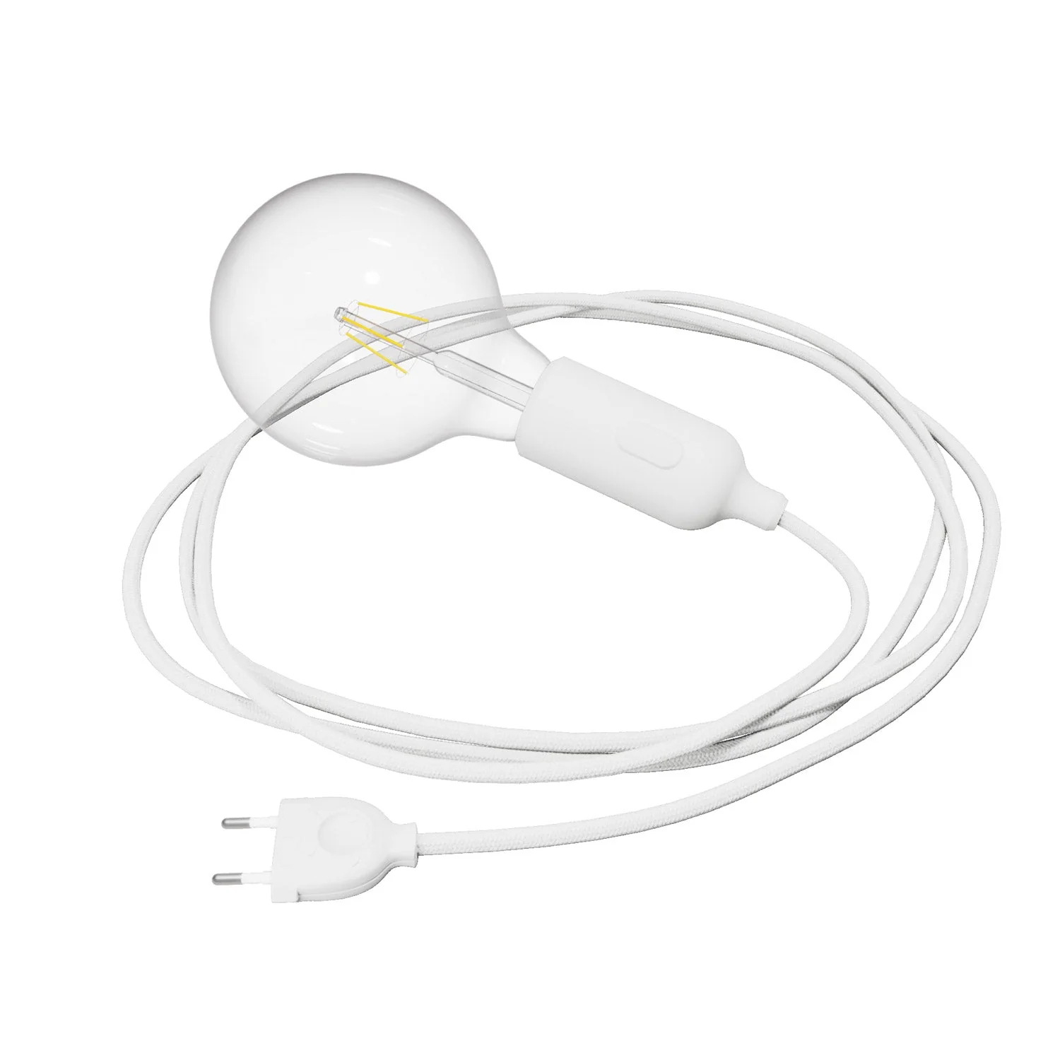 Snake Silicone Lamp with switch and plug - White
