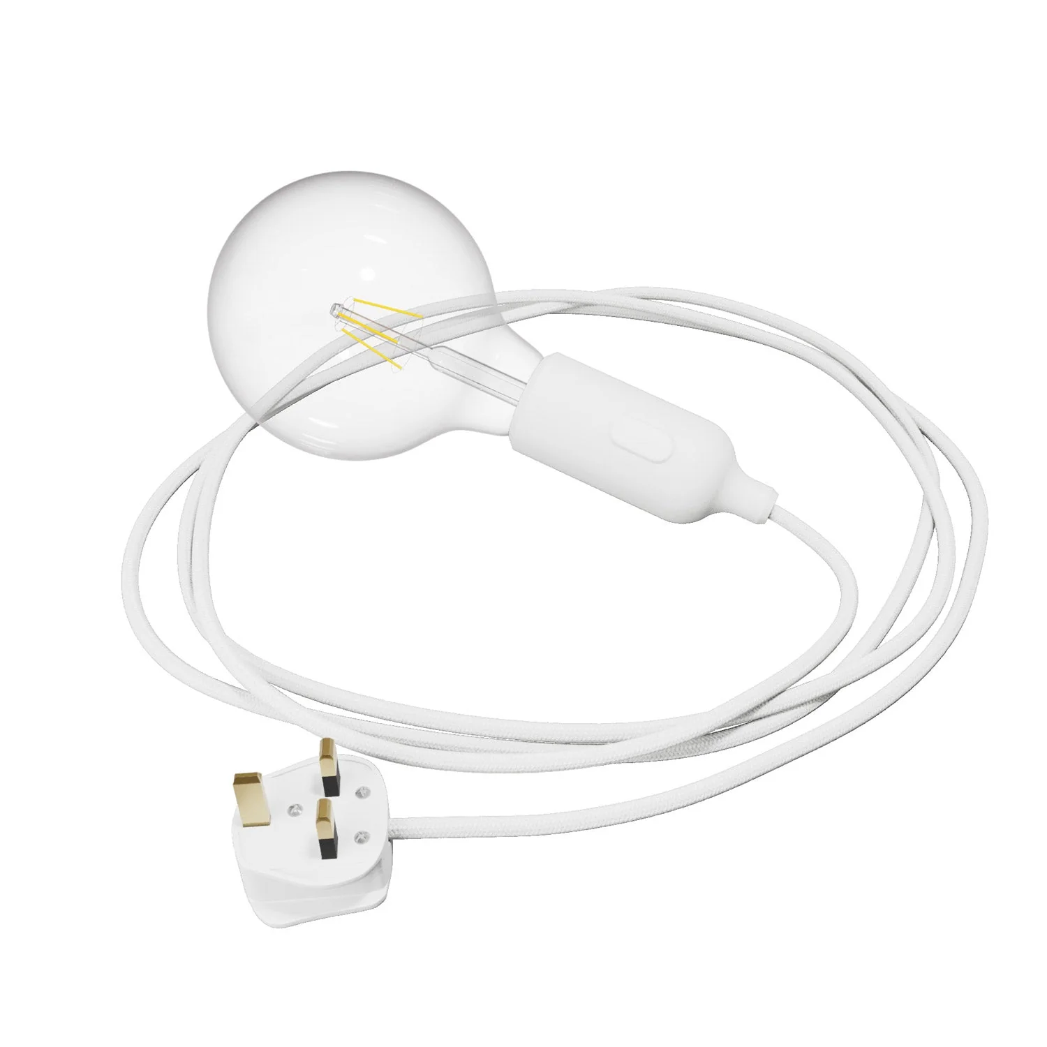 Snake Silicone Lamp with Switch and UK Plug - White