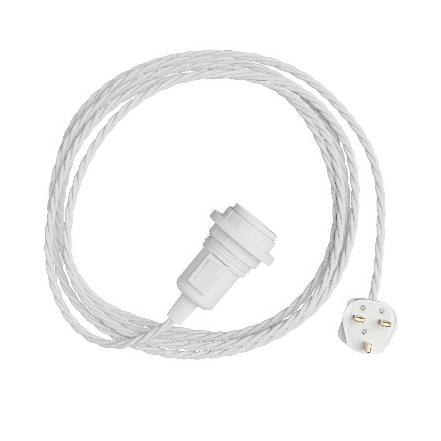 Snake Twisted for lampshade – Plug-in lamp with TC01 braided fabric cable and UK plug