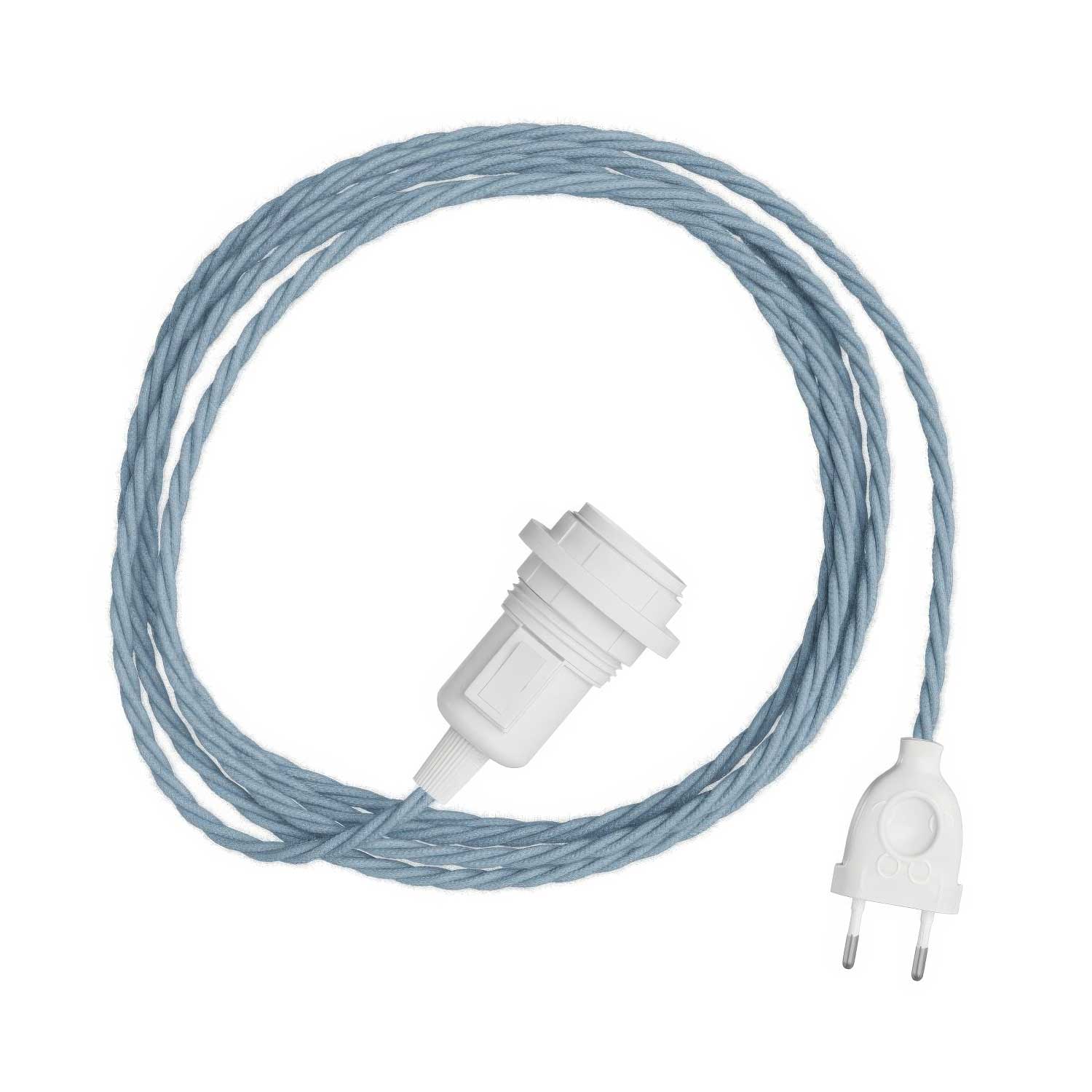 Snake Twisted for lampshade - Plug-in lamp with TC53 braided fabric cable