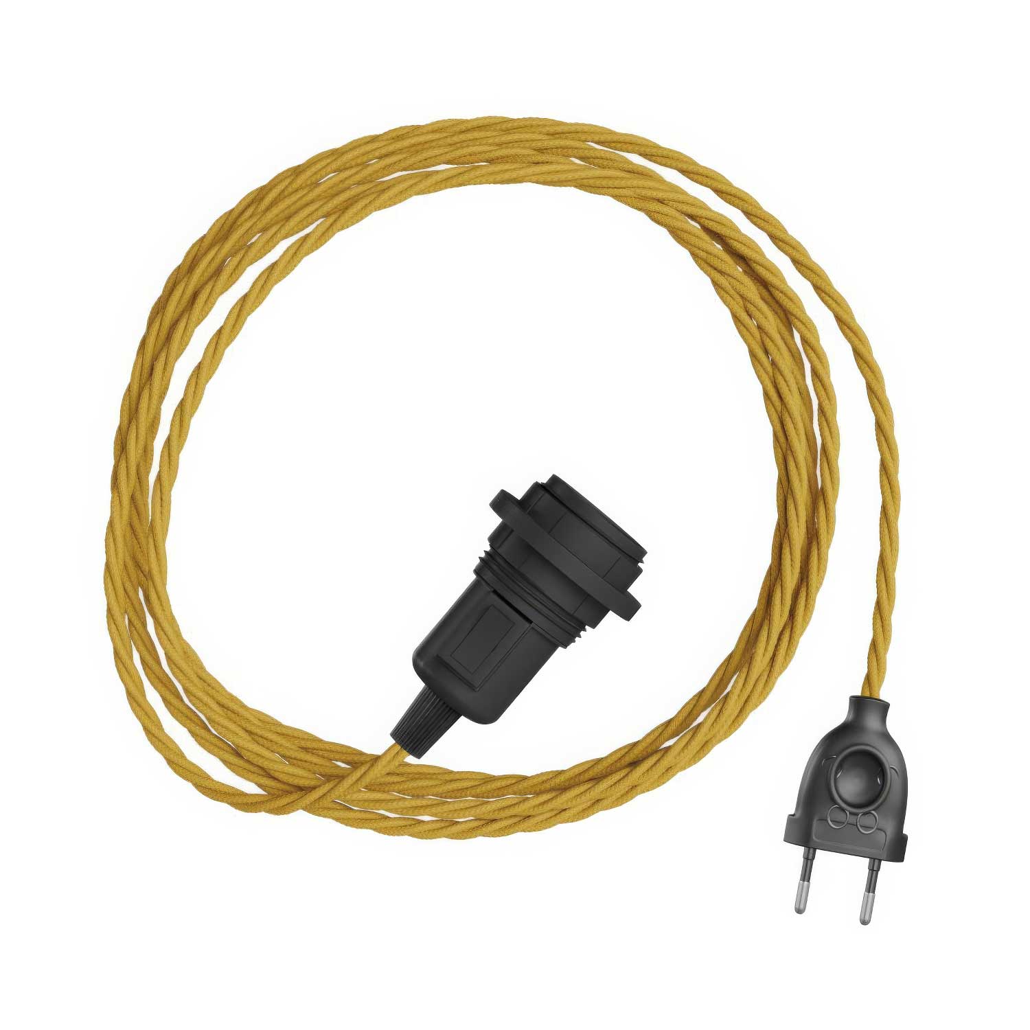 Snake Twisted for lampshade – Plug-in lamp with TM25 braided fabric cable