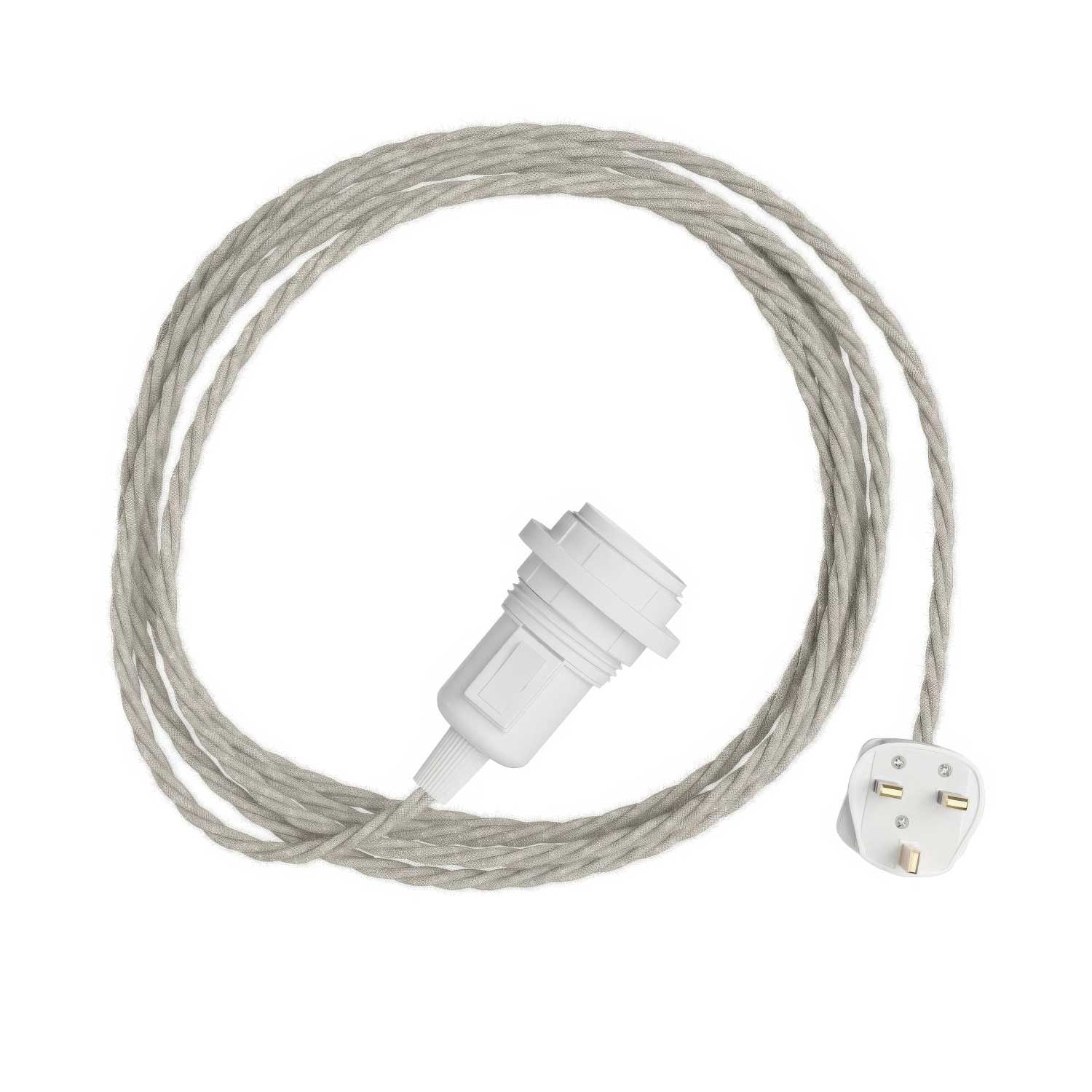 Snake Twisted for lampshade - Plug-in lamp with braided fabric cable TN01 and UK plug